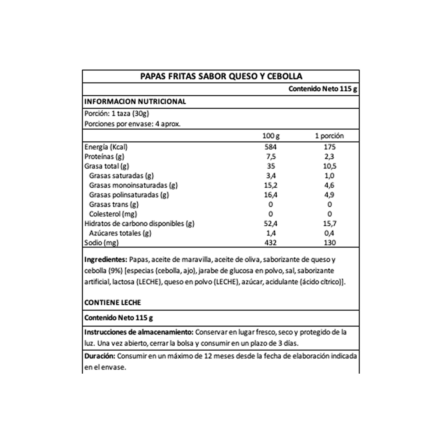 Papas Fritas Queso y Cebolla Wanna Freak - 115 gr-5