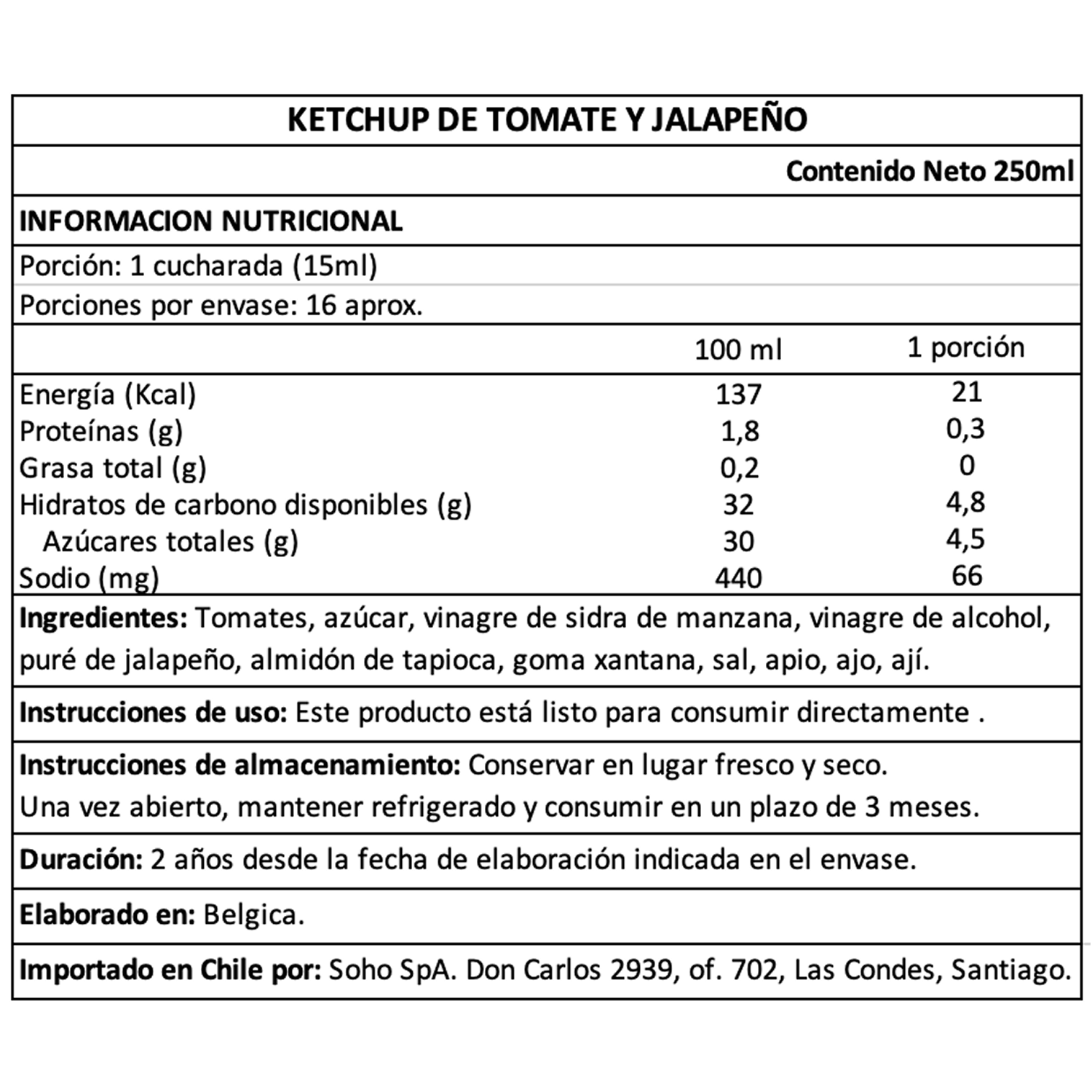 Ketchup de Tomate y Jalapeño Belberry 1 x 250 ml-4