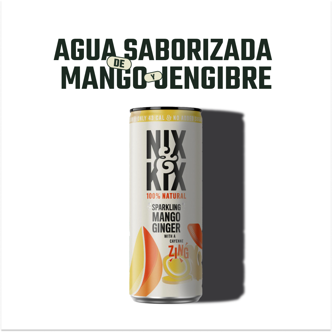 Agua Saborizada  Mango y Jengibre Nix & Kix - 250 ml-2