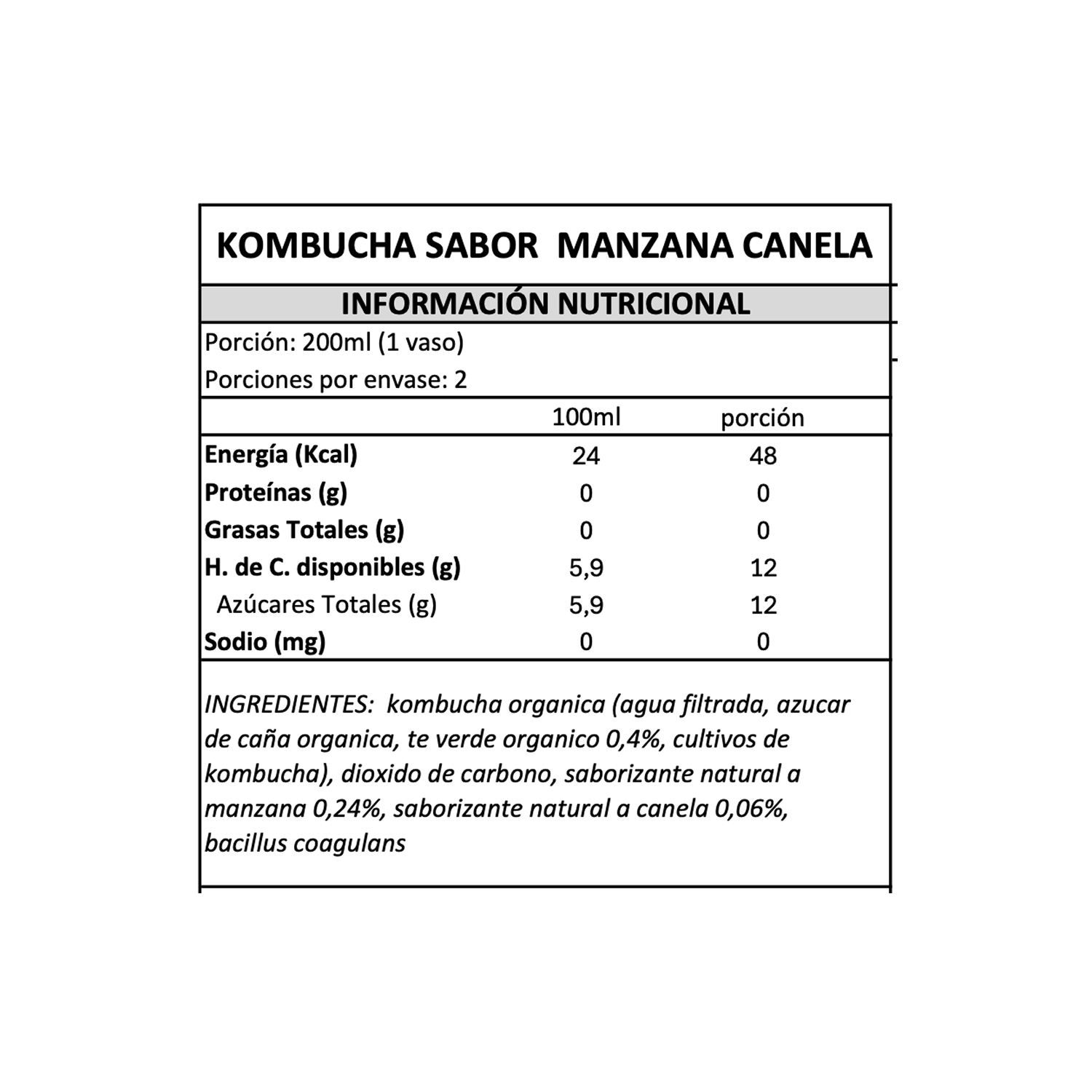 Kombucha Manzana Canela Gutsy Captain - 400 ml -4