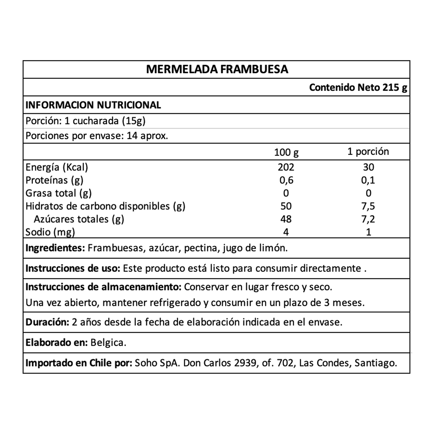 Mermelada de Frambuesa Belberry 1 x 215 gr-4
