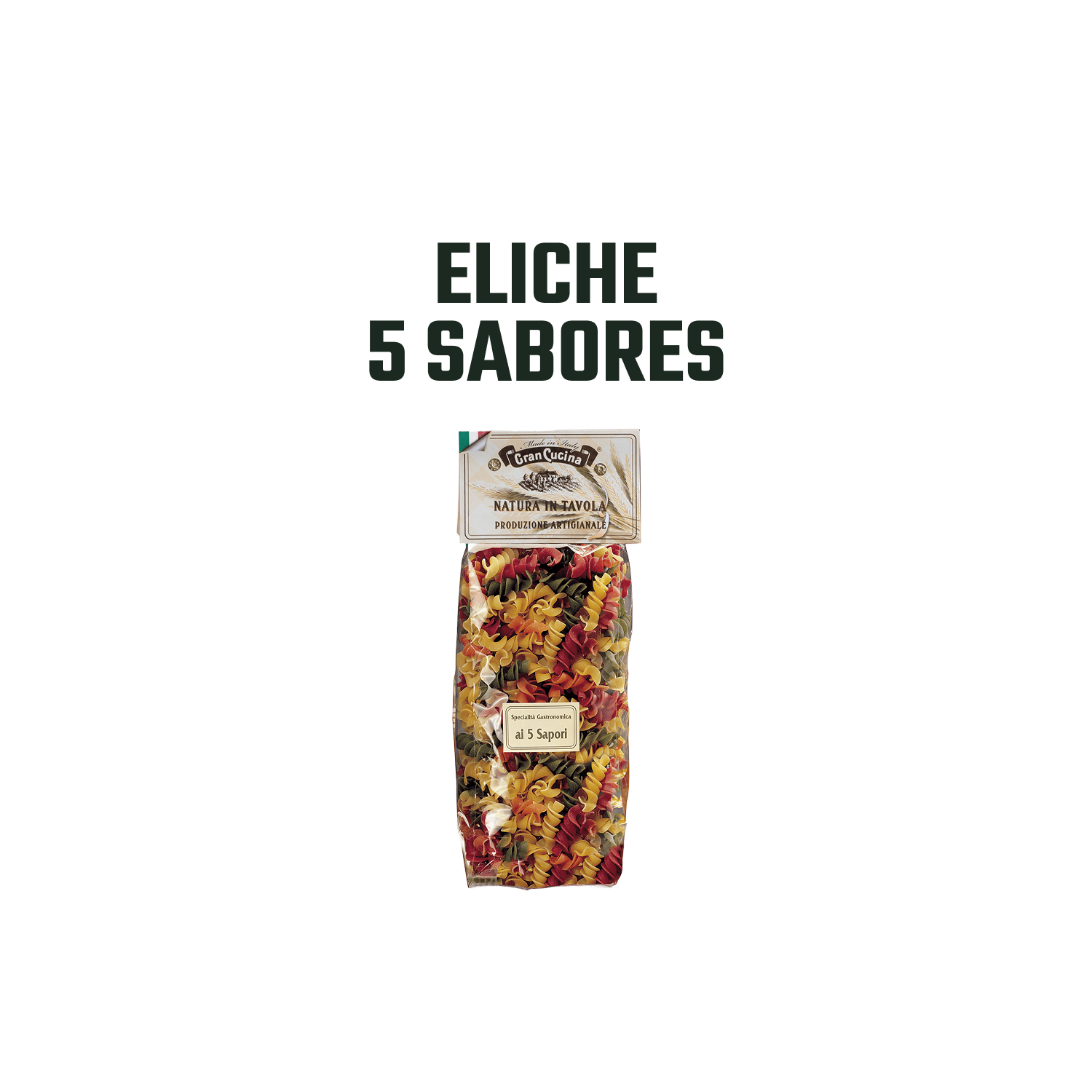 Pasta Italiana Eliche 5 Sabores Gran Cucina - 500 gr-2