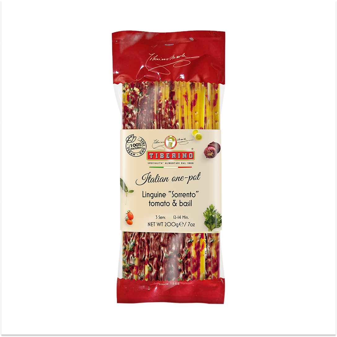  Pasta Linguini de Tomate Albahaca  Tiberino -  200 gr-0
