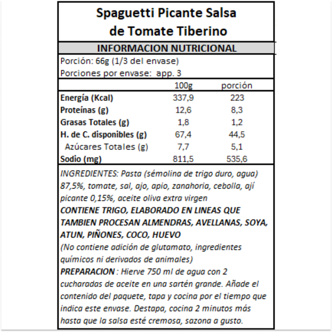 Spaguetti Spicy con Salsa de Tomate Tiberino -  200 gr-4