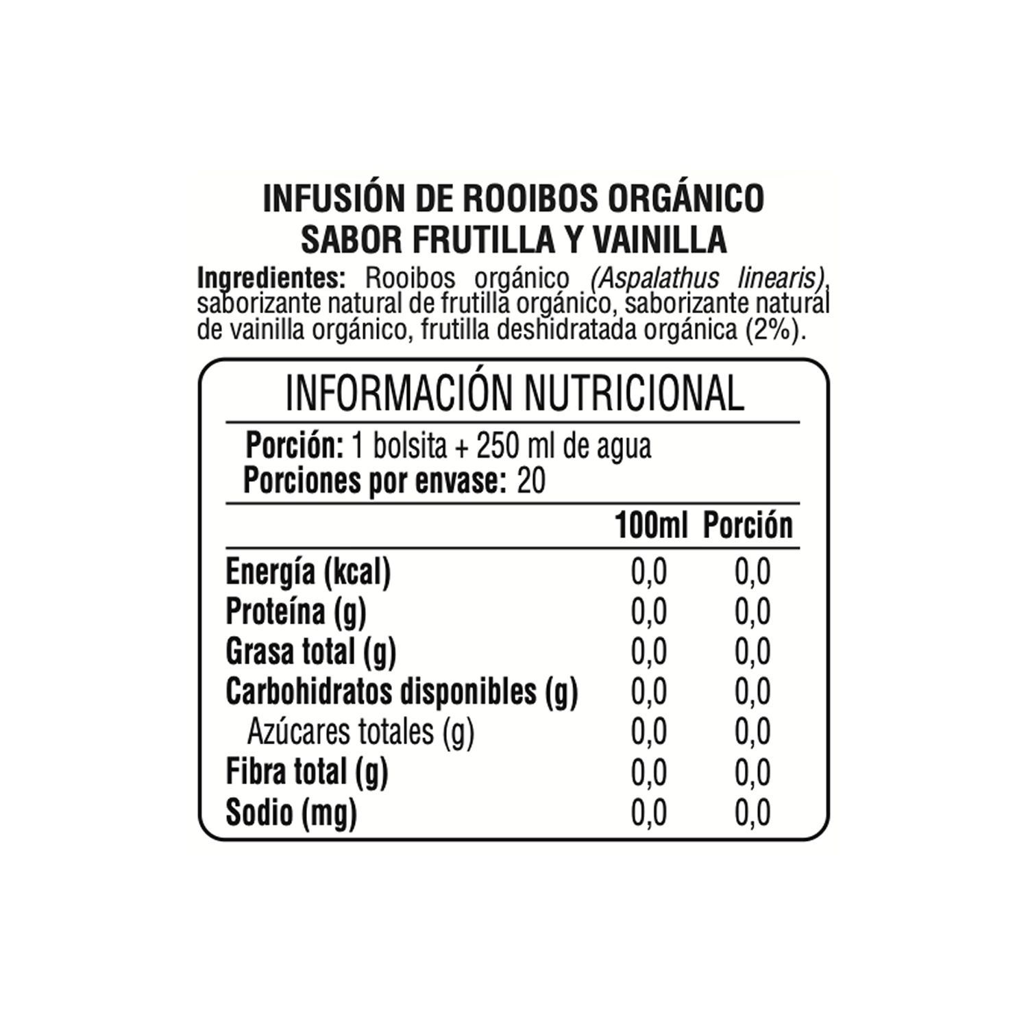 Té Rooibos Orgánico Frutilla y Vainilla BOS Caja 1 x 50 gr-4