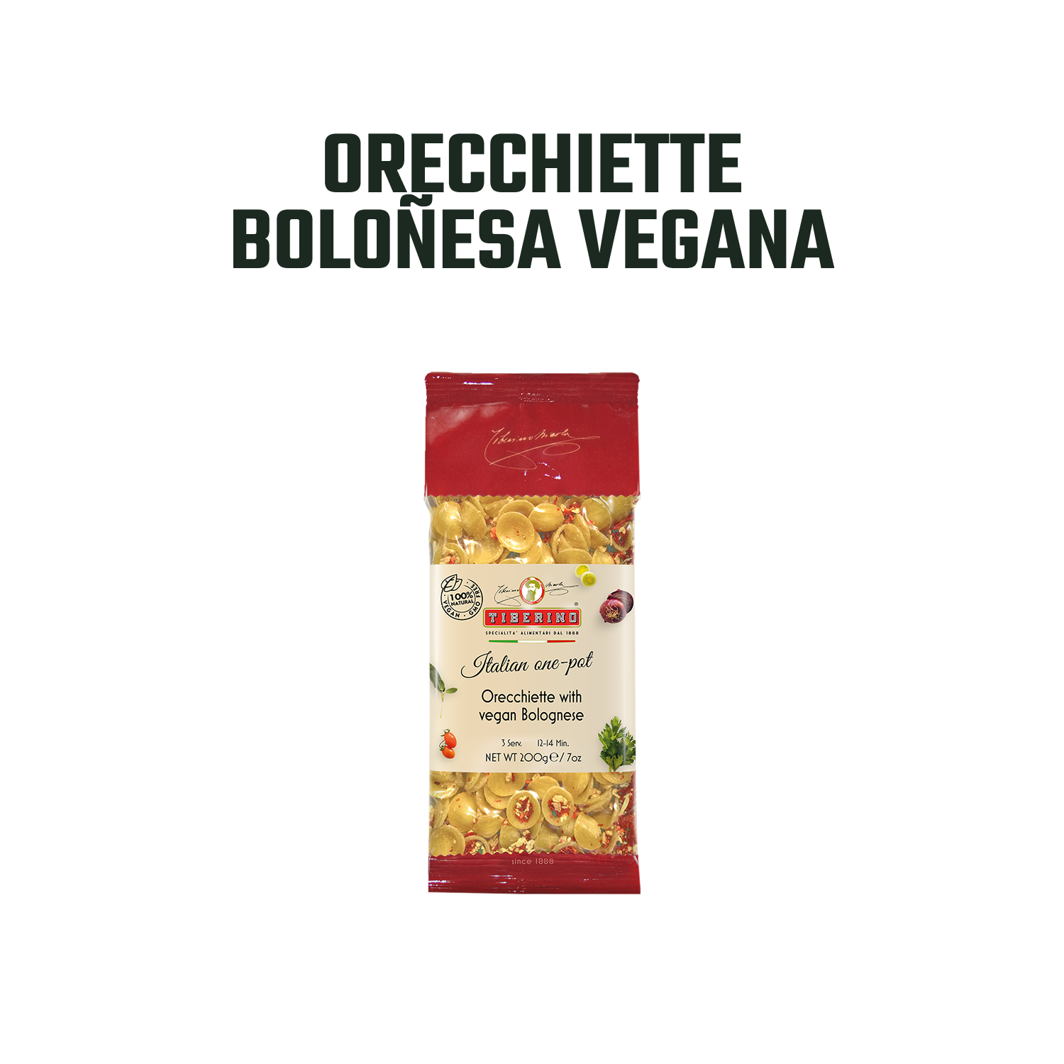 Pasta Orecchiette con Boloñesa Vegana Tiberino - 200 gr-2