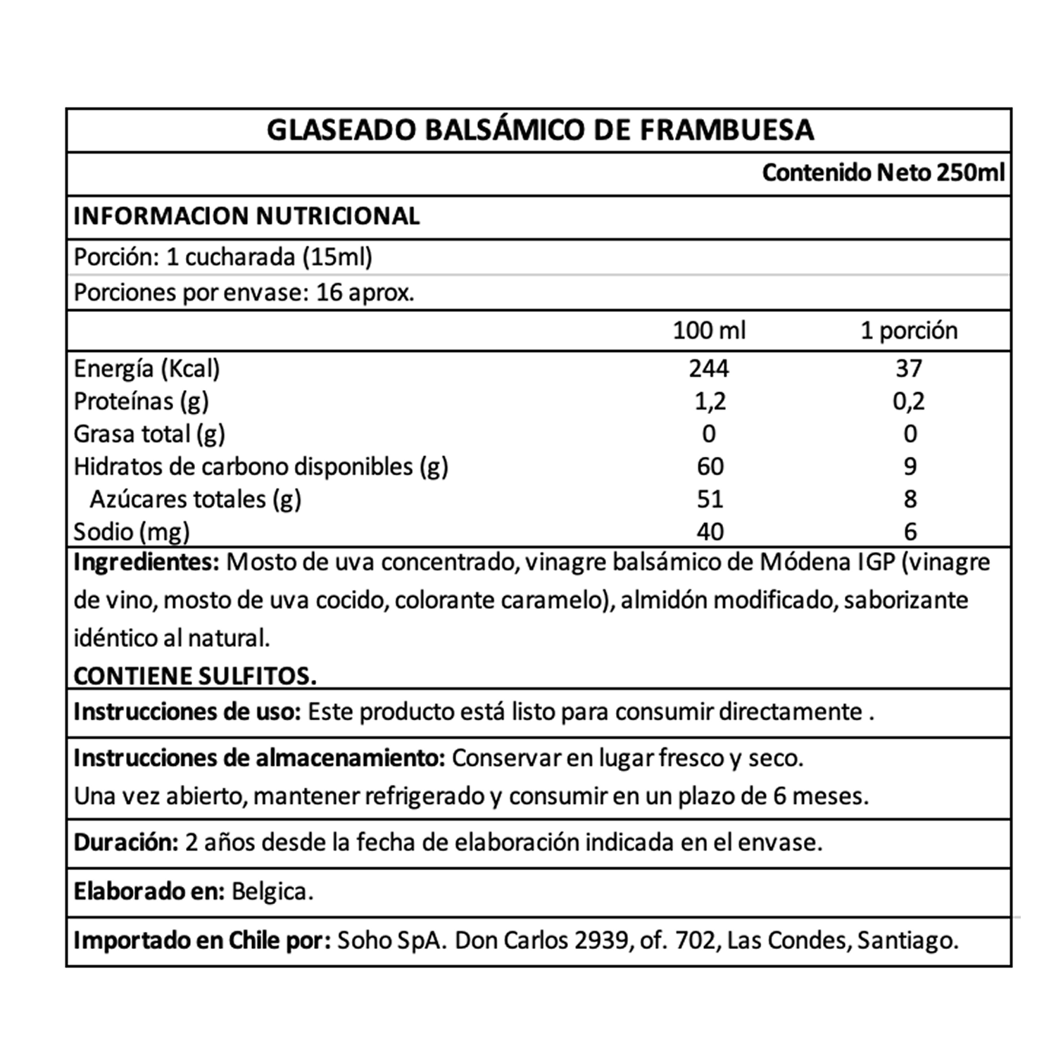 Glaseado Balsámico de Frambuesa Dulce Belberry 1 x 250 ml-4