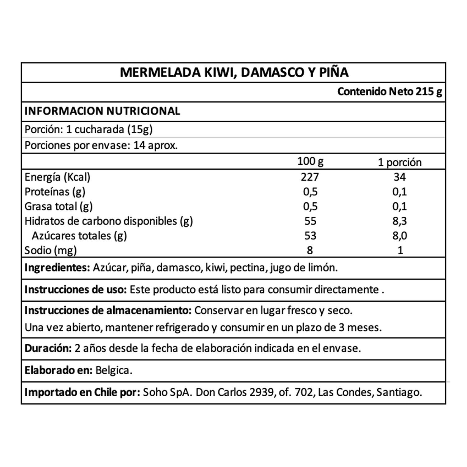 Mermelada de Kiwi & Damasco & Piña 1 x 215 gr-3