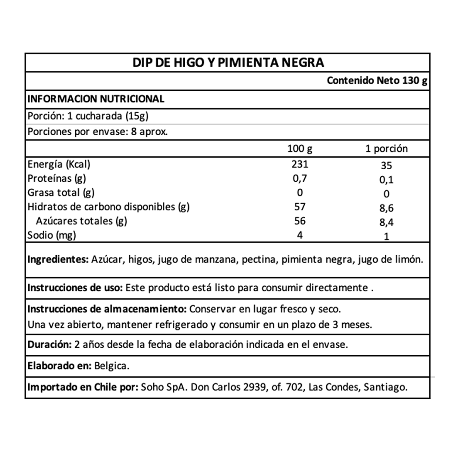 Dip Higo y Pimienta Negra Belberry 1 x 130 gr-4