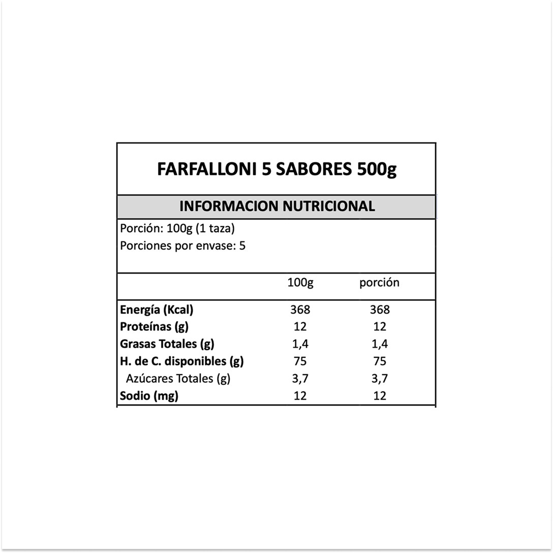 Pasta Farfalloni 5 Sabores Gran Cucina - 500 gr-4