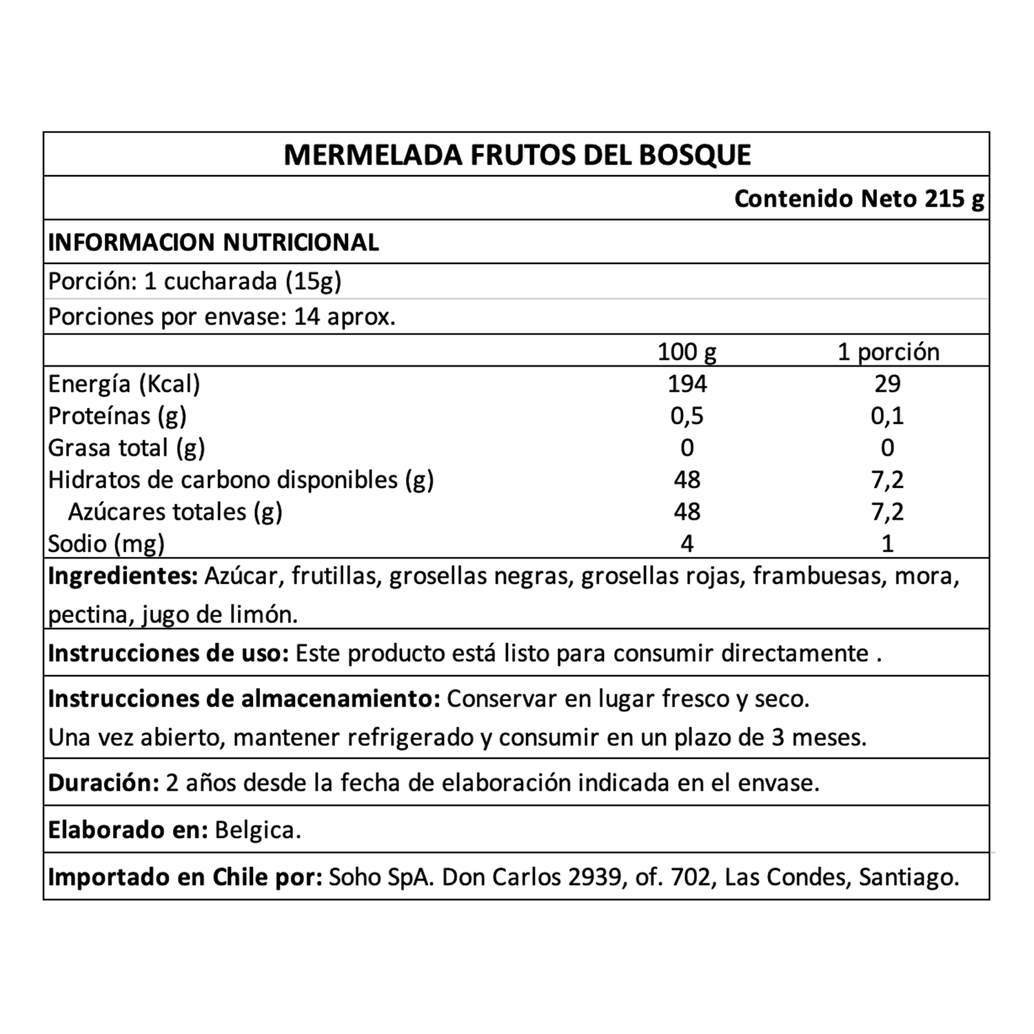 Mermelada de Frutos del Bosque Belberry 1 x 215 gr-4