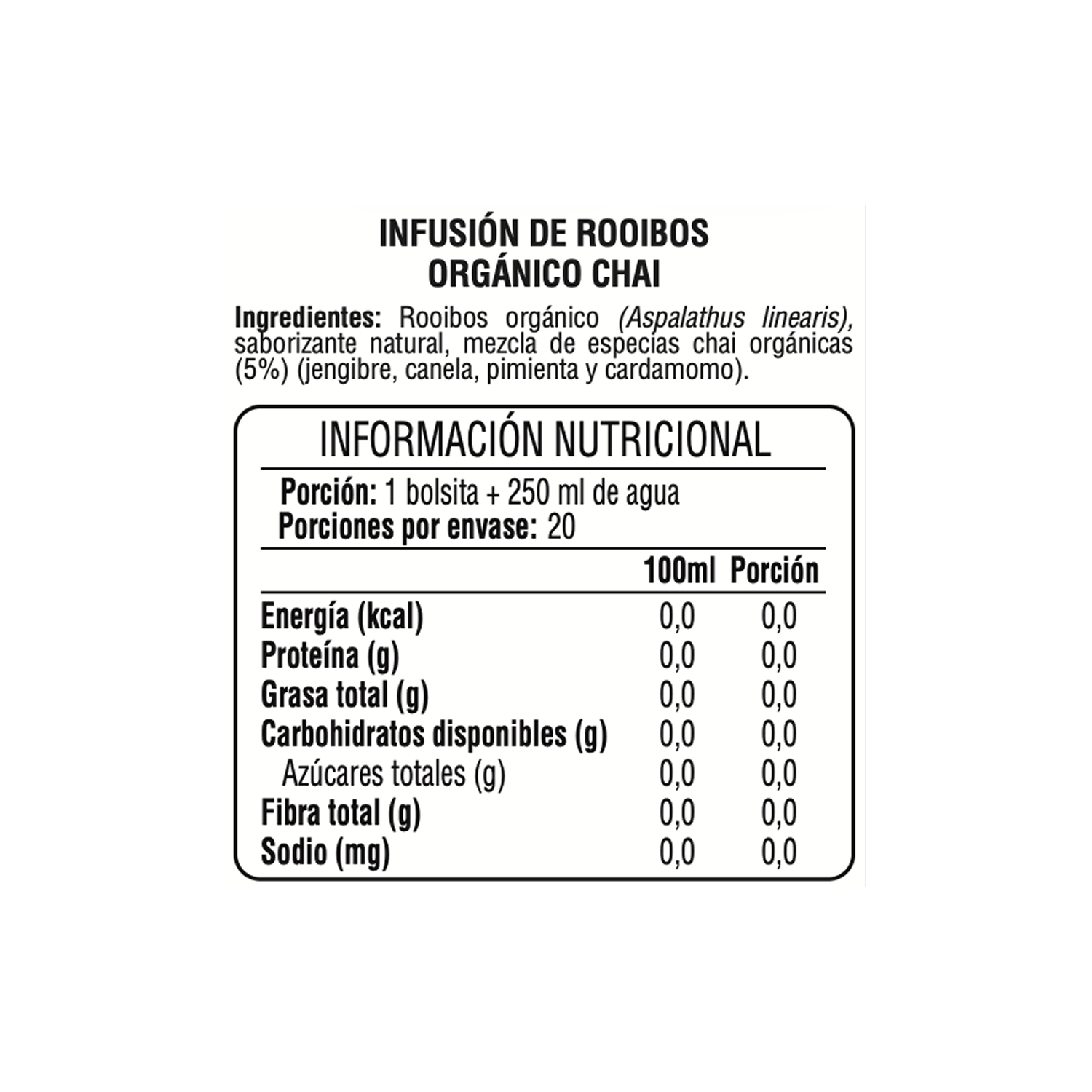 Té de Rooibos Orgánico Chai BOS (Caja 20 bolsitas) 1 x 50 gr-4