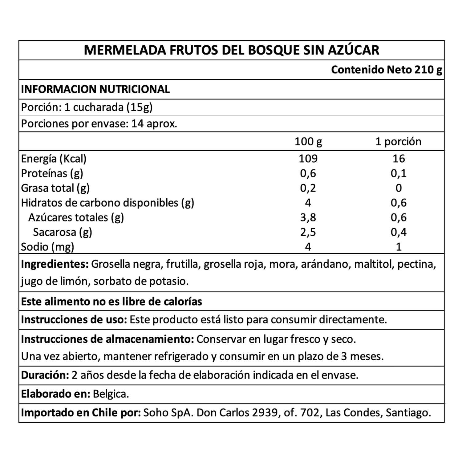Mermelada de Frutos del Bosque sin azúcar Belberry 1 x 210 gr-4