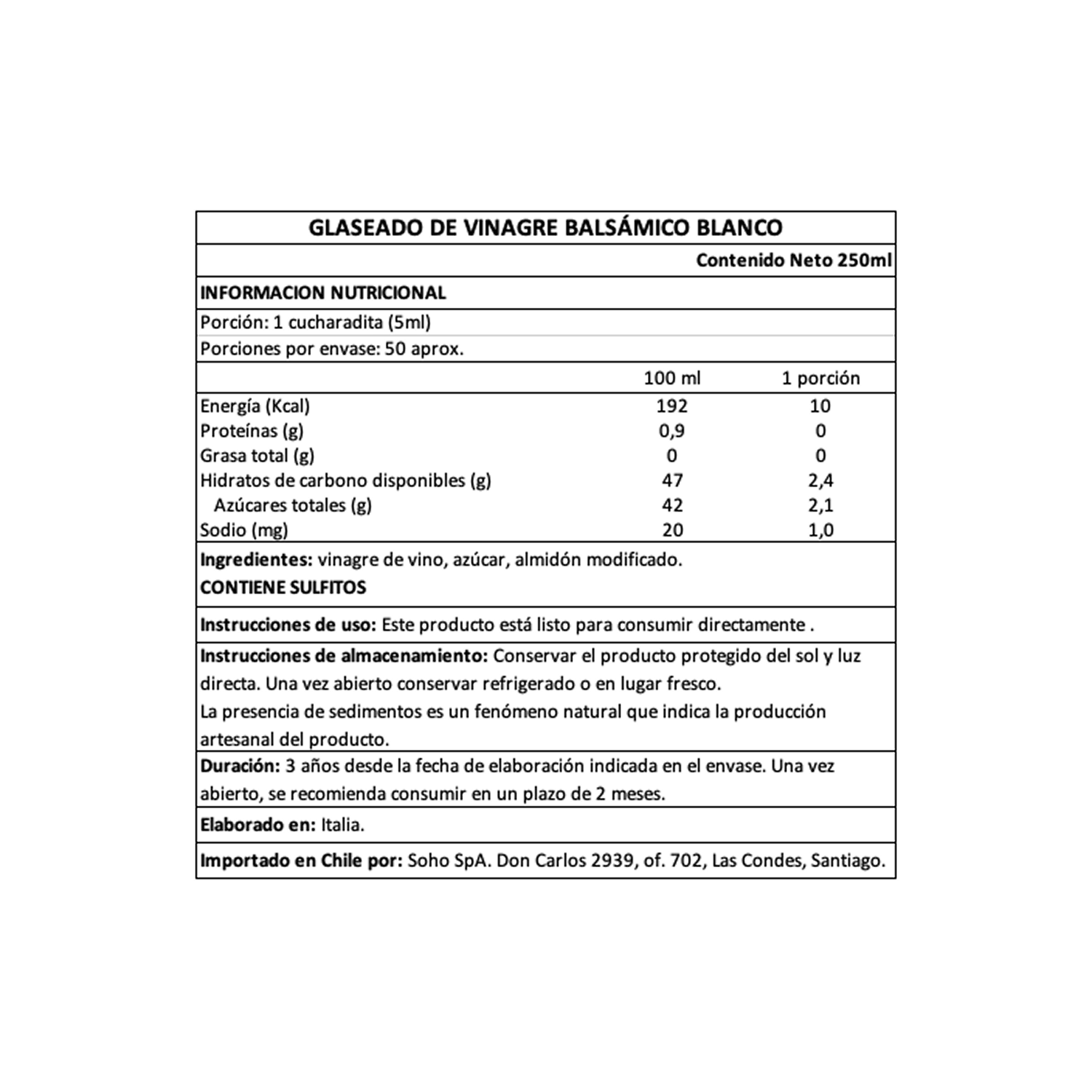 Vinagre Balsámico Glaze Blanco Andrea Milano 1 x 250 ml-4