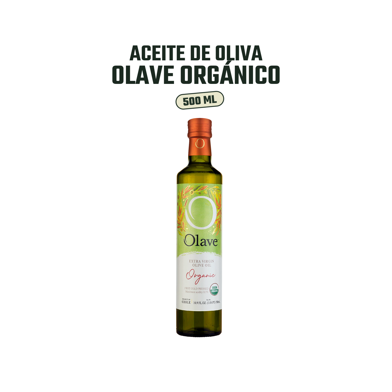 Aceite de Oliva extra virgen Olave Organico 1 x 500 ml-2