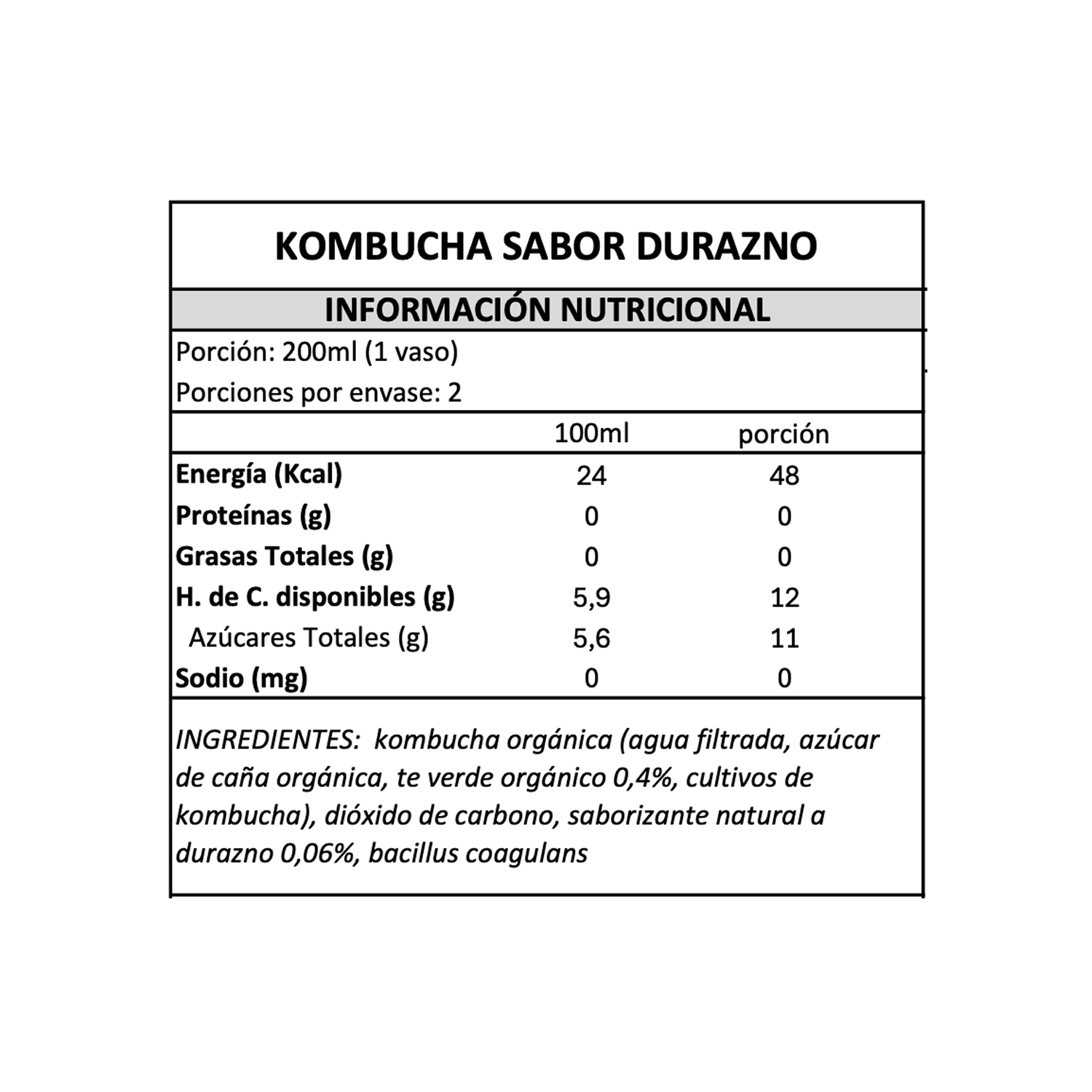 Kombucha Durazno Gutsy Captain - 400 ml -4