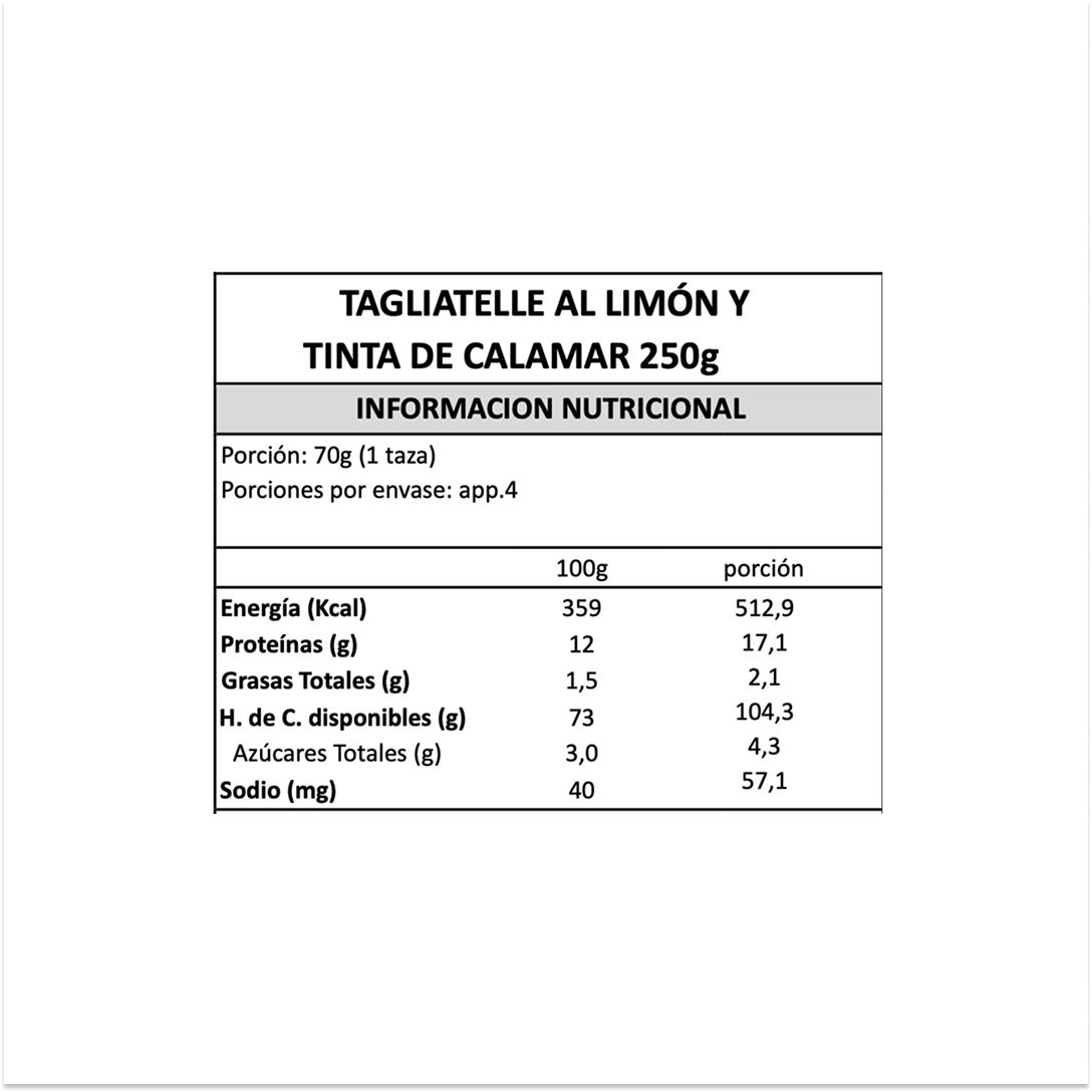 Tagliatelle Limón y Tinta de Calamar Gran Cucina - 250 gr-4