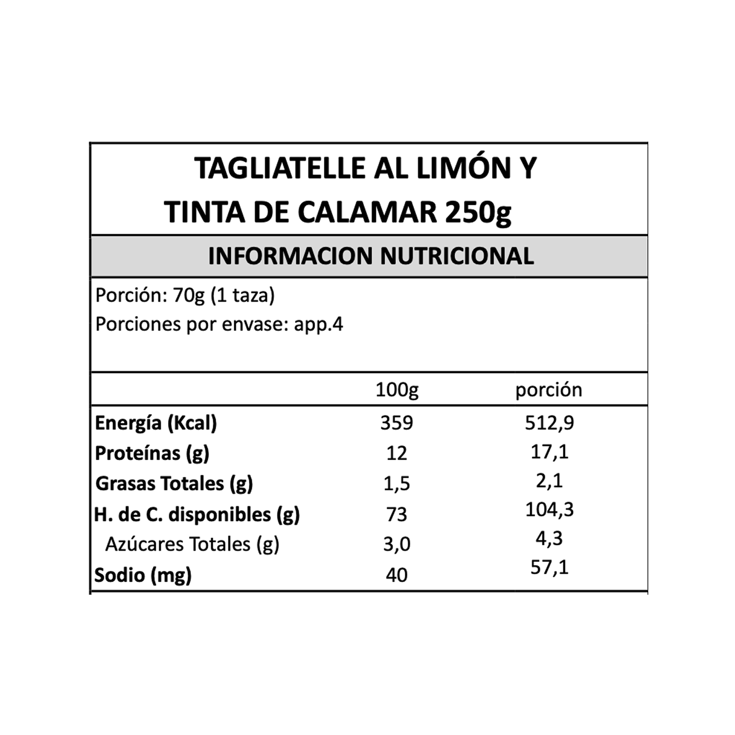 Tagliatelle Limón y Tinta de Calamar Gran Cucina - 250 gr-4