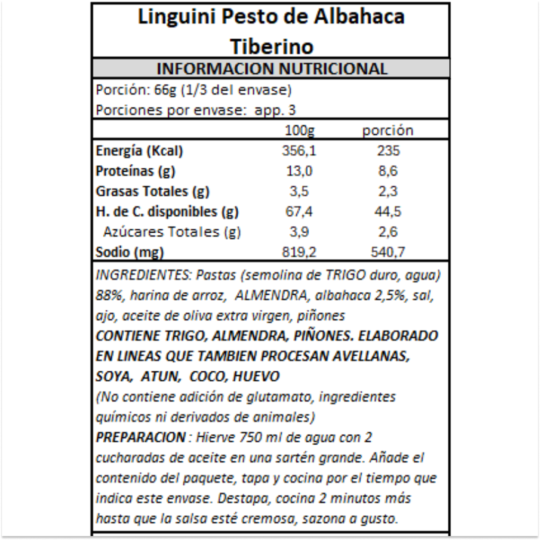 Pasta Linguini con Pesto de Albahaca Tiberino - 200 gr-4