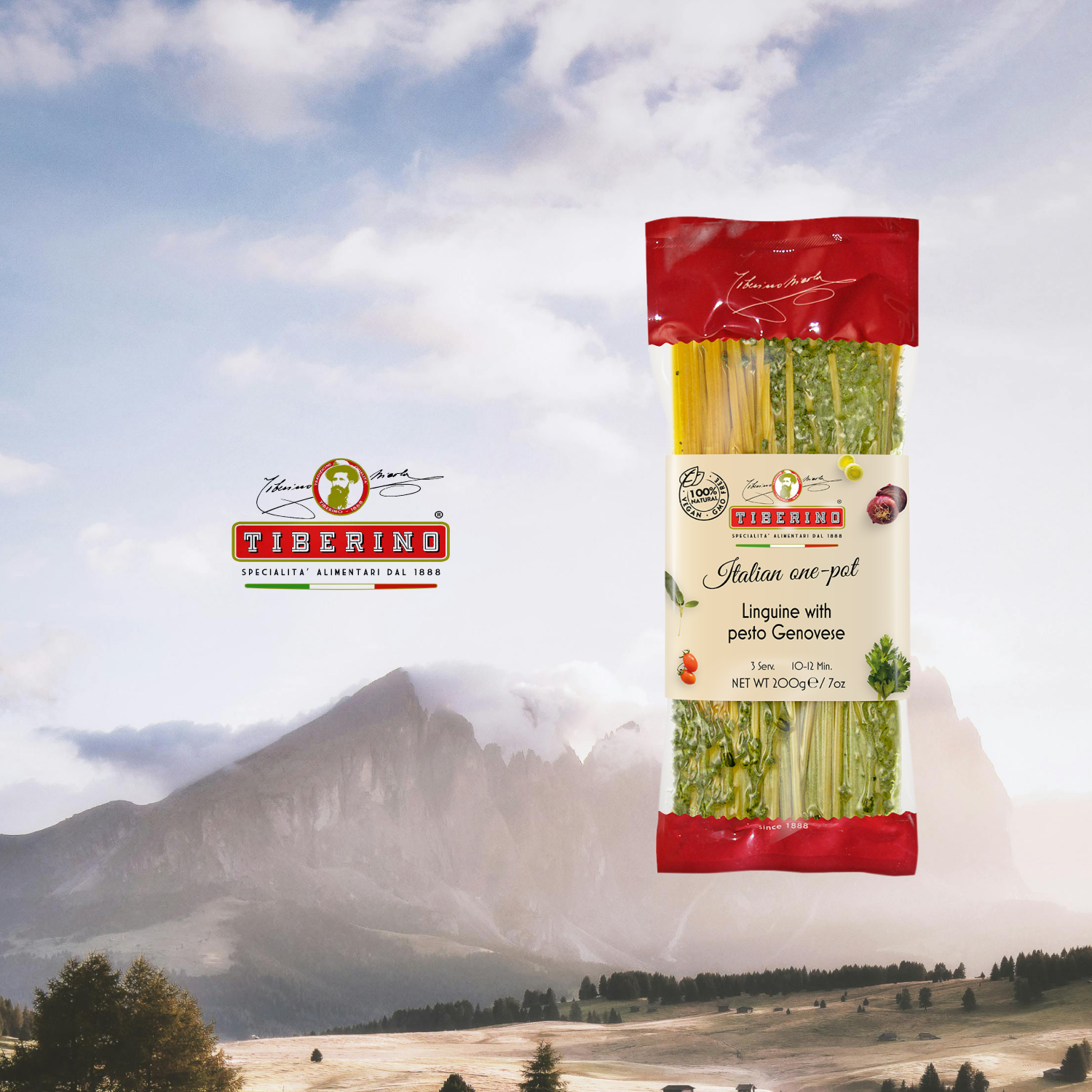 Pasta Linguini con Pesto de Albahaca Tiberino - 200 gr-1
