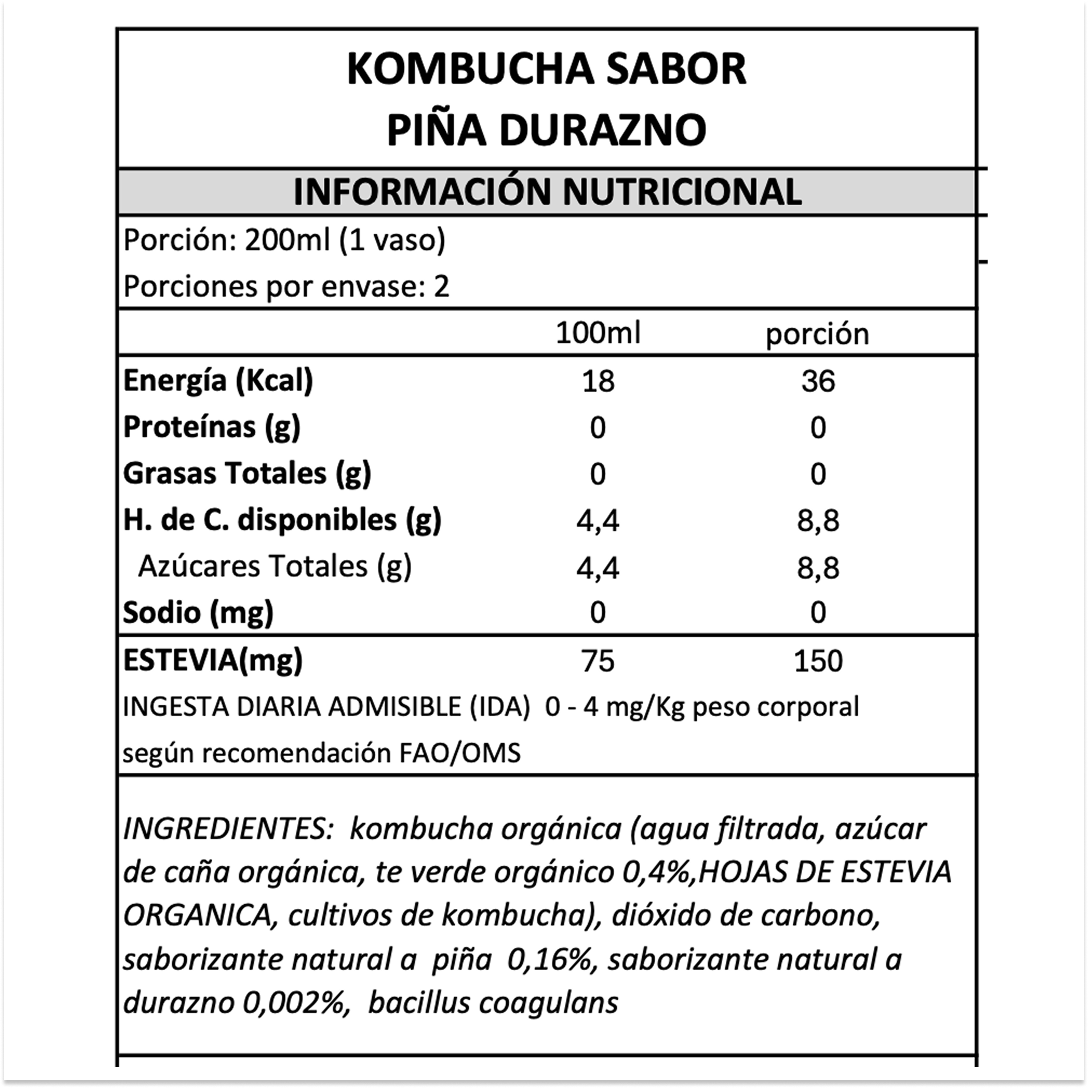 Kombucha Piña Durazno Gutsy Captain - 400 ml -4