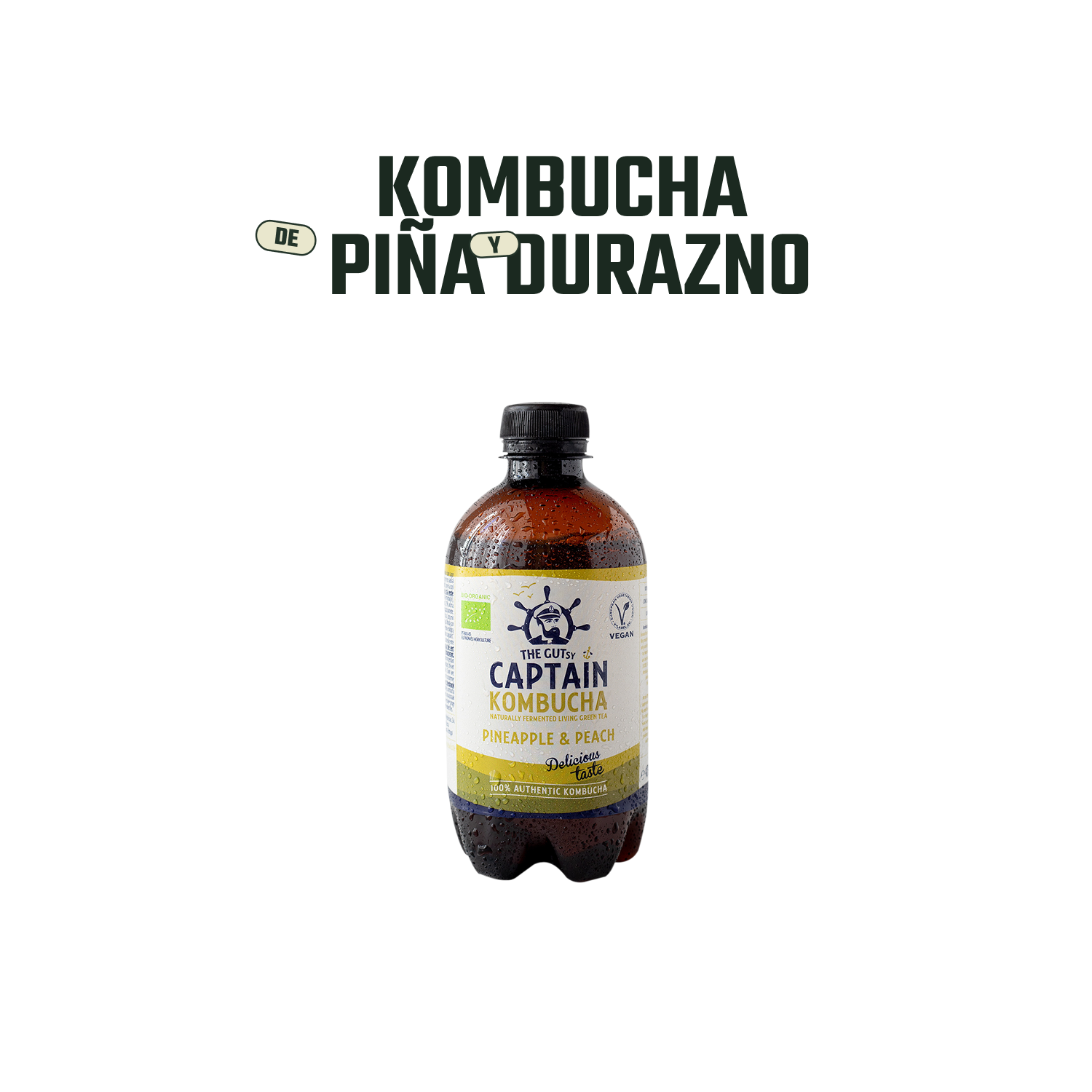 Kombucha Piña Durazno Gutsy Captain - 400 ml -2