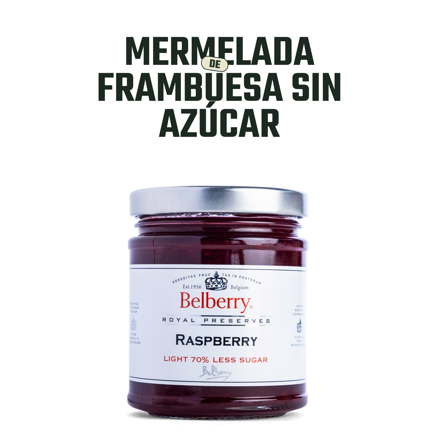 Mermelada de Frambuesa bajo en azúcar Belberry 1 x 210 gr-2