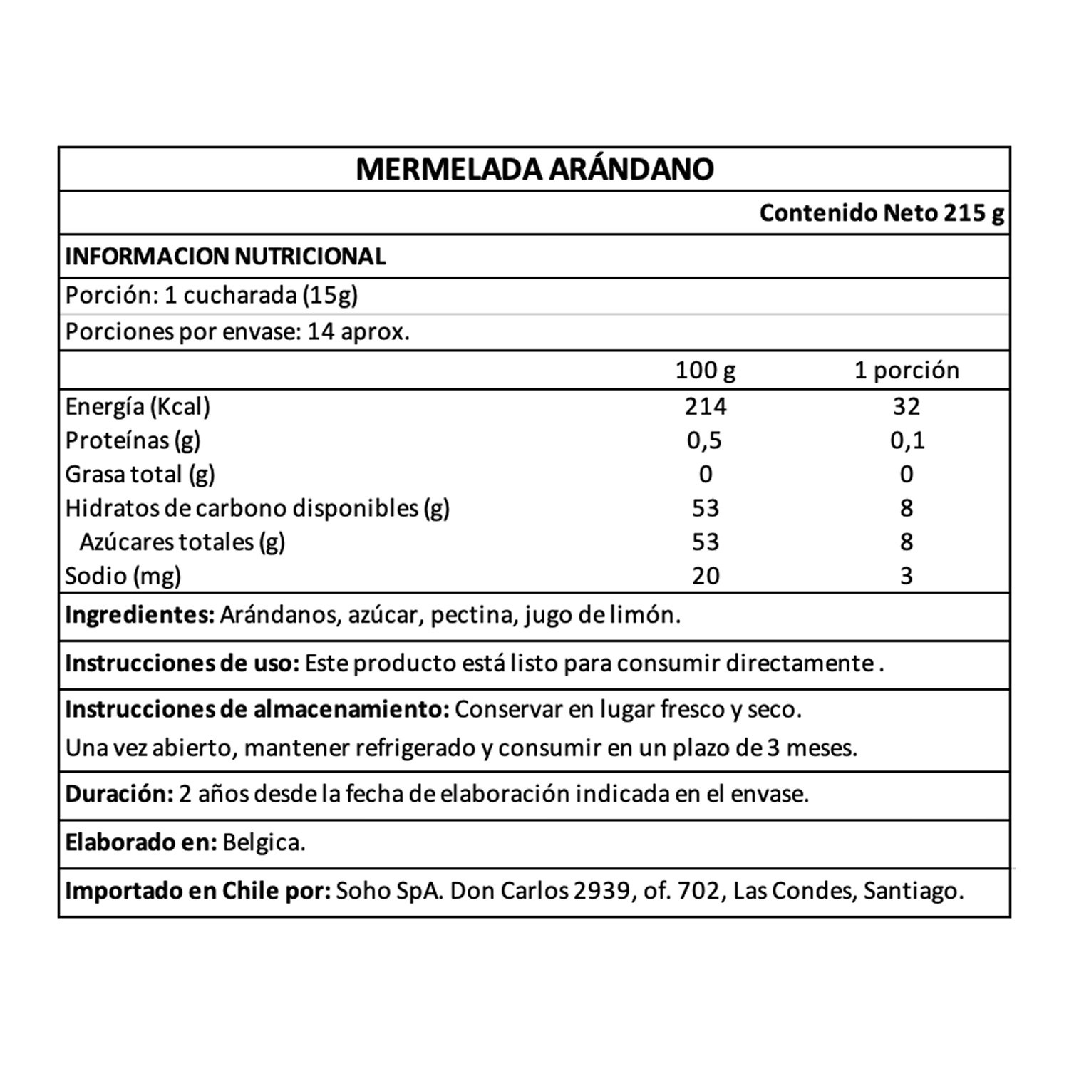 Mermelada de Arándano Belberry 1 x 215 gr-3