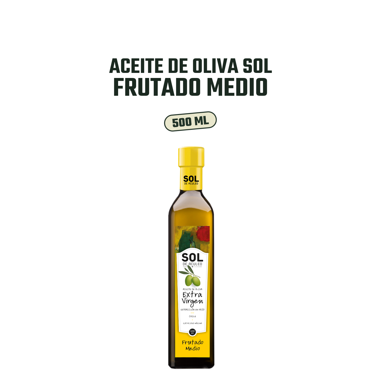 Aceite de Oliva EVirgen Sol de Aculeo Frutado Medio 4x500ml-2