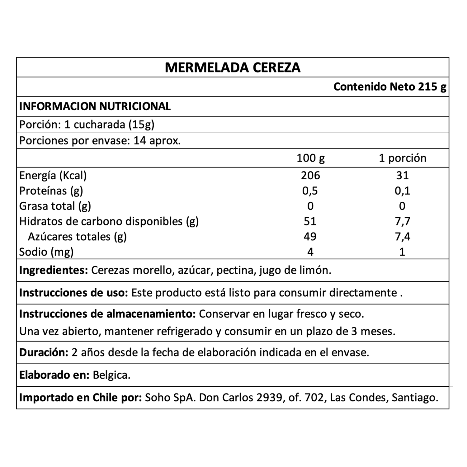 Mermelada de Guinda Morello Belberry 1 x 215 gr-3