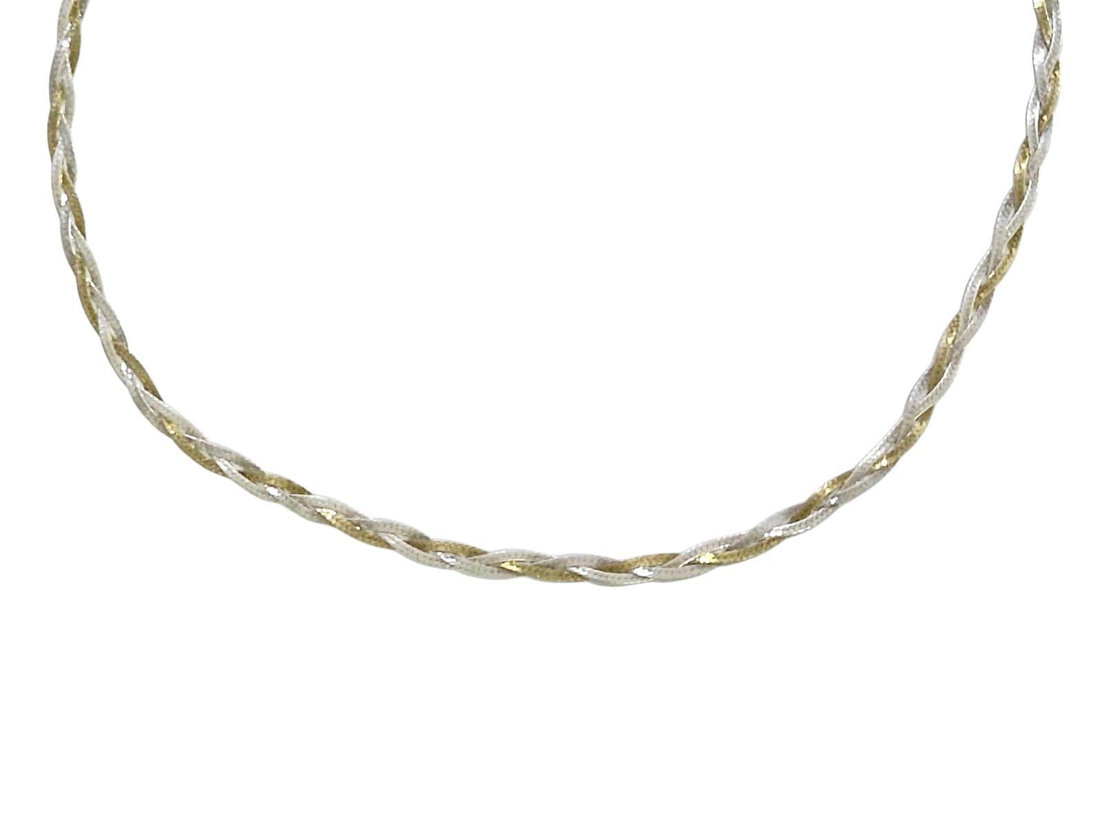 Gargantilla Trenza Oro y Plata 925-0