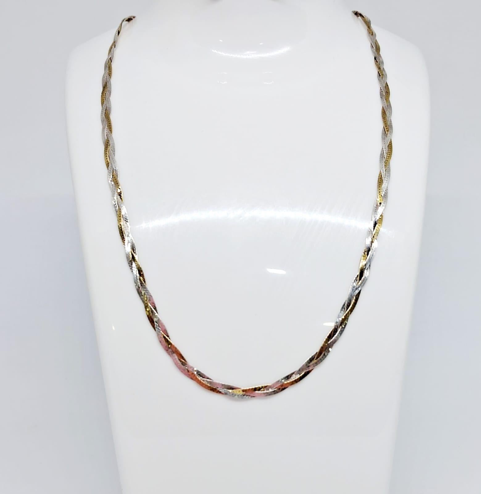 Gargantilla Trenza Oro y Plata 925-2