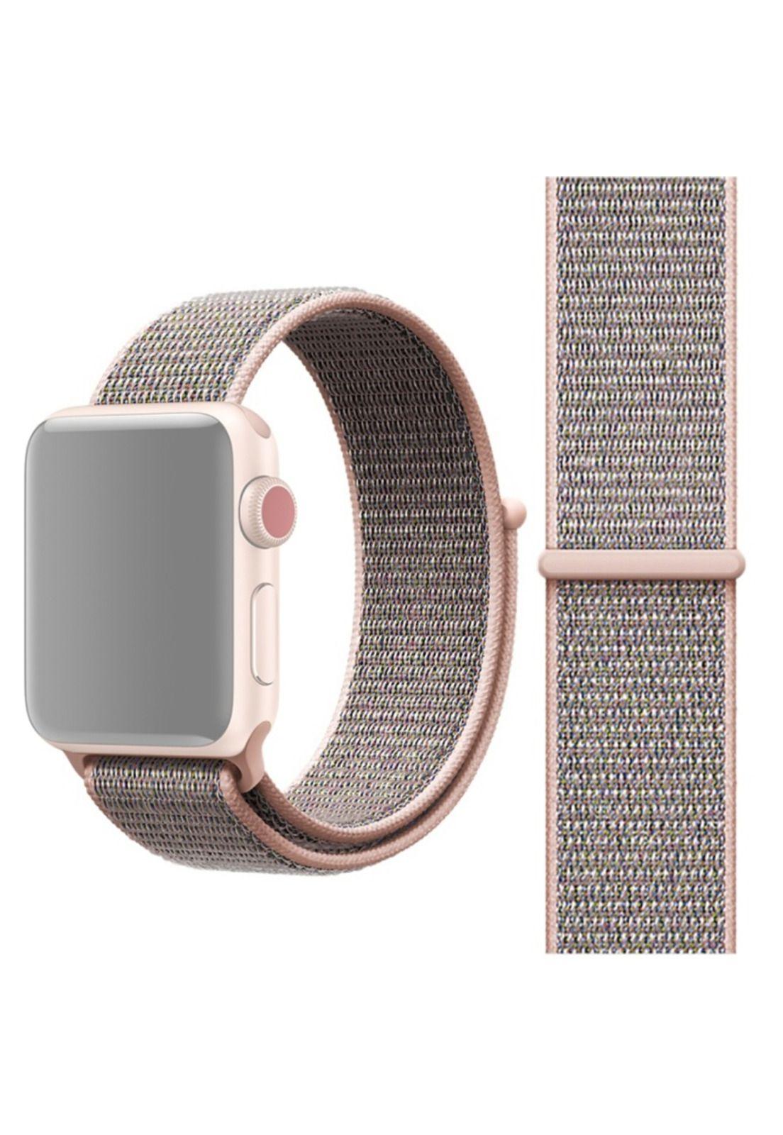 Correa para Apple Watch 42 y 44mm, Con Velcro. Rosado-0