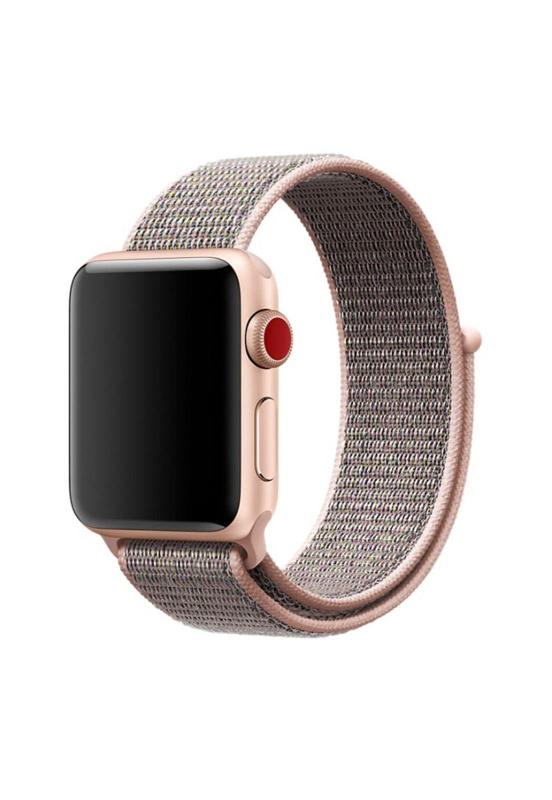 Correa para Apple Watch 42 y 44mm, Con Velcro. Rosado-1