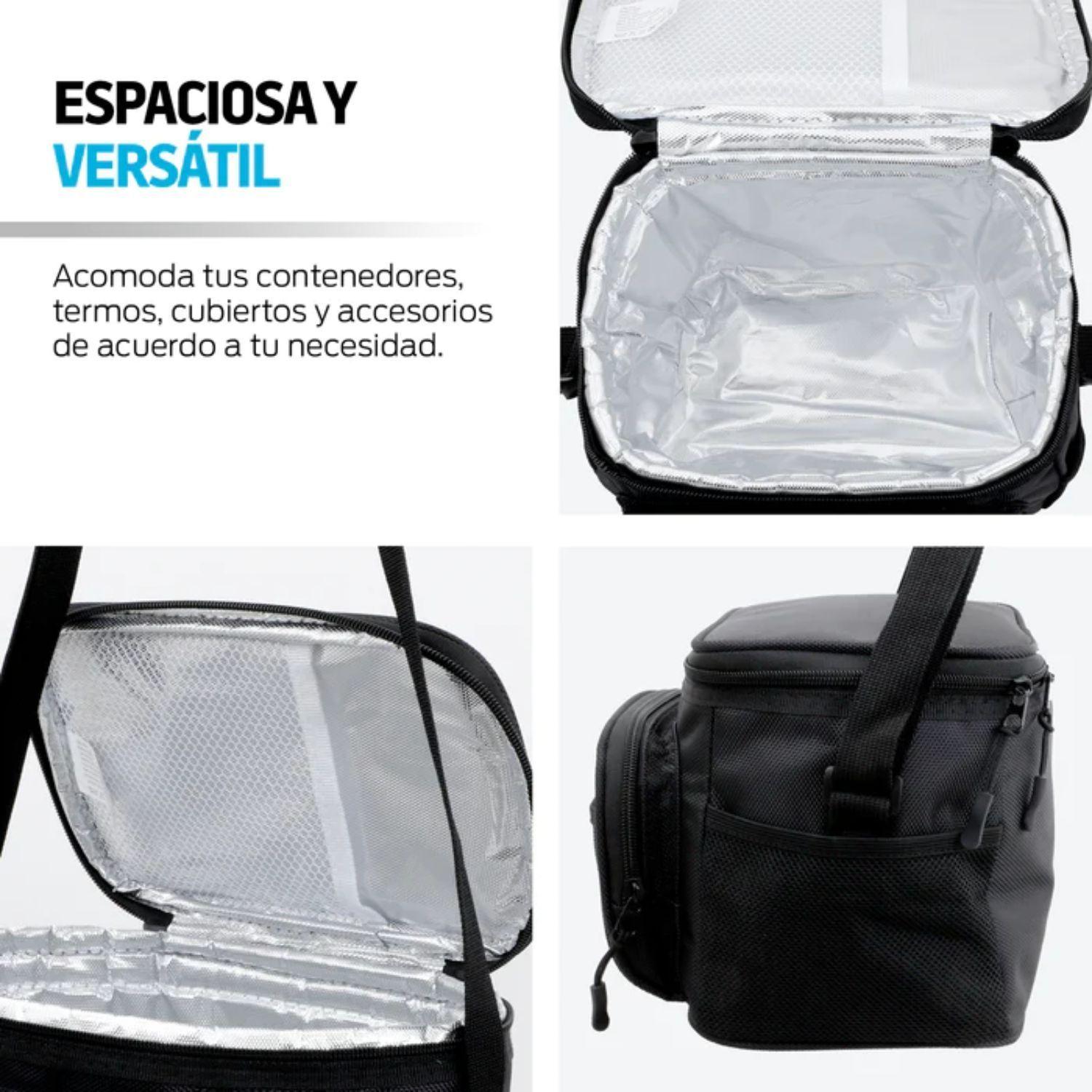 Lonchera Termica Negra Bolso Almuerzo 23.5x20x18.1-3