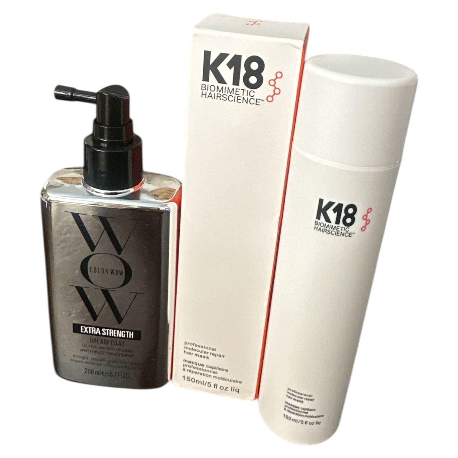 SET CAPILAR  WOW DREAM COAT EXTRA STREINGTH 200ml + TRATAMIENTO K18 150cc-1