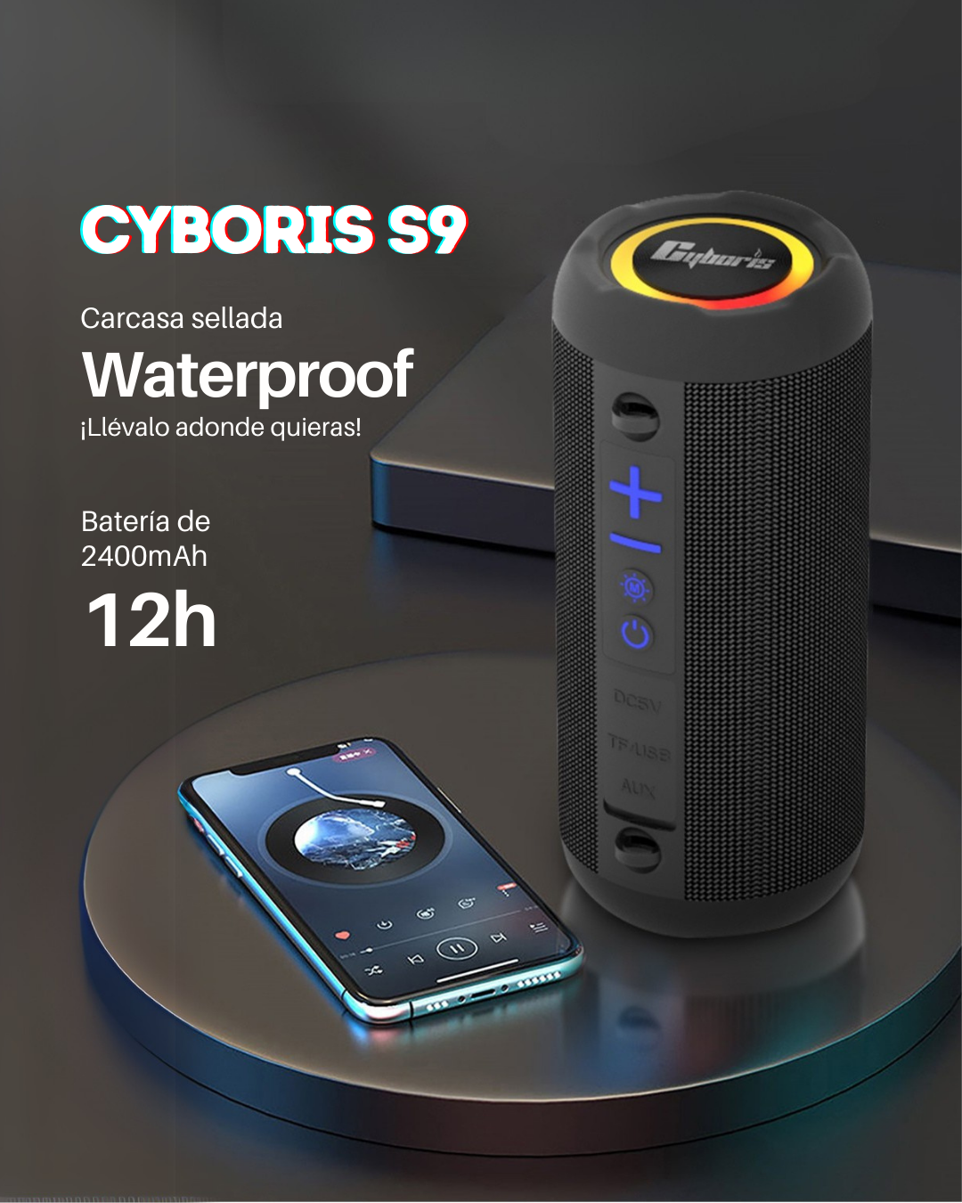 Parlante Bluetooth Cyboris S9 - 30W-5