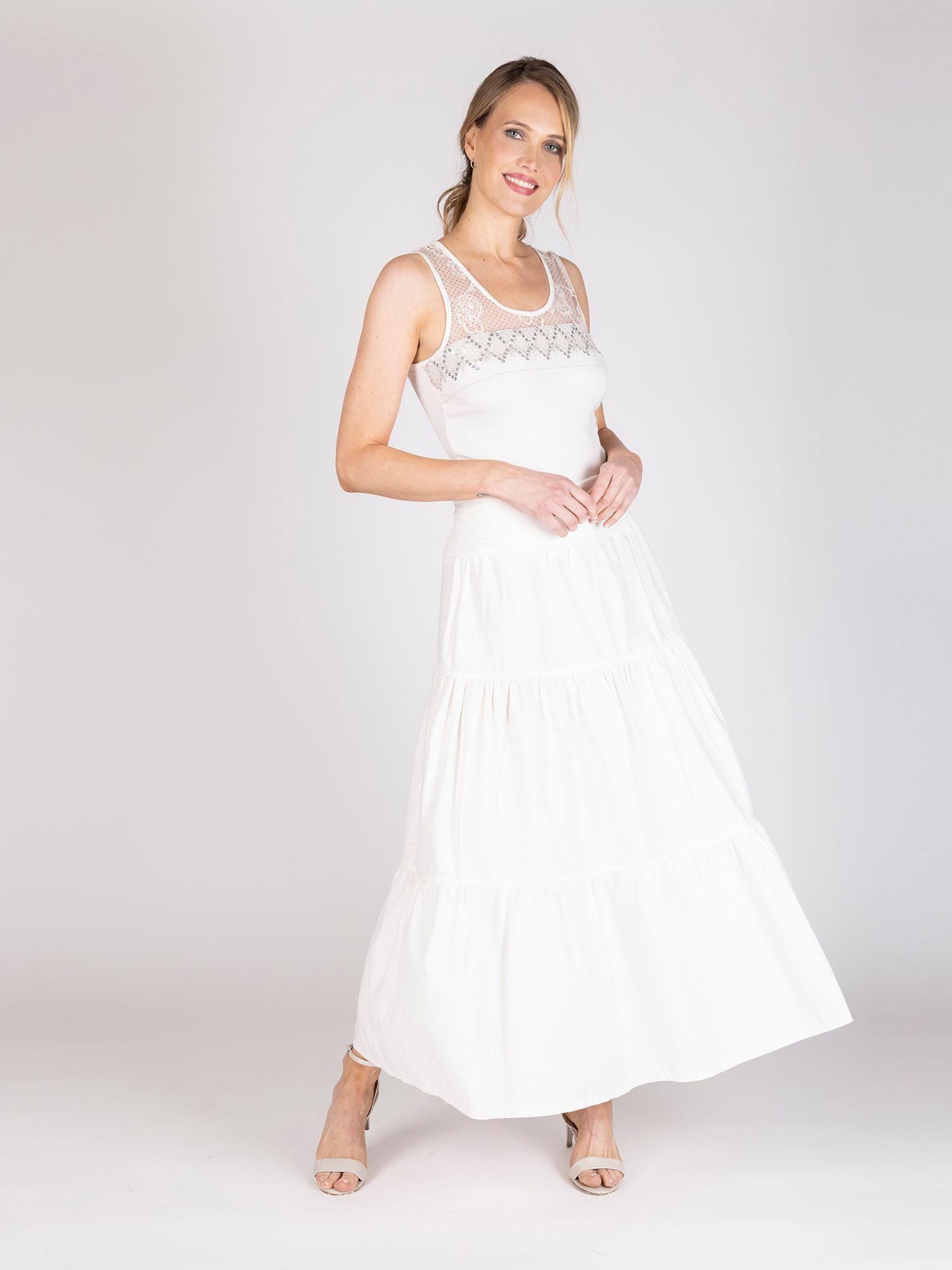 Falda Cosmos Blanco -0