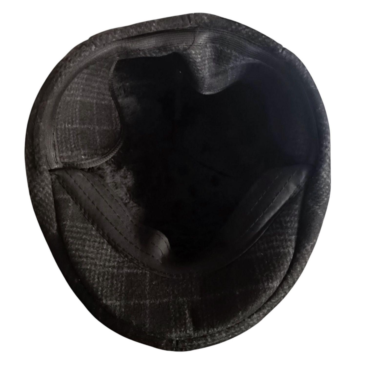 Boina de Hombre negra escocés Newsboy con Visera Plana – Talla 58 -2