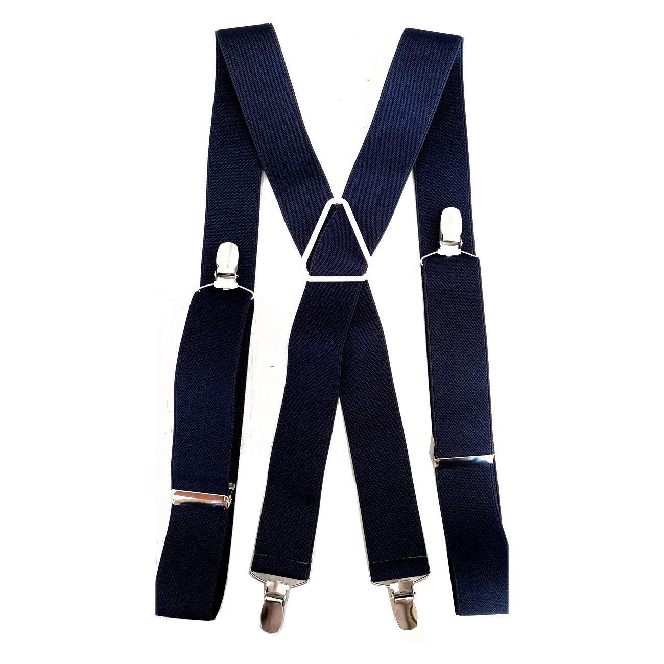 SUSPENSOR HOMBRE AZUL MARINO LISO 4 BROCHES-0