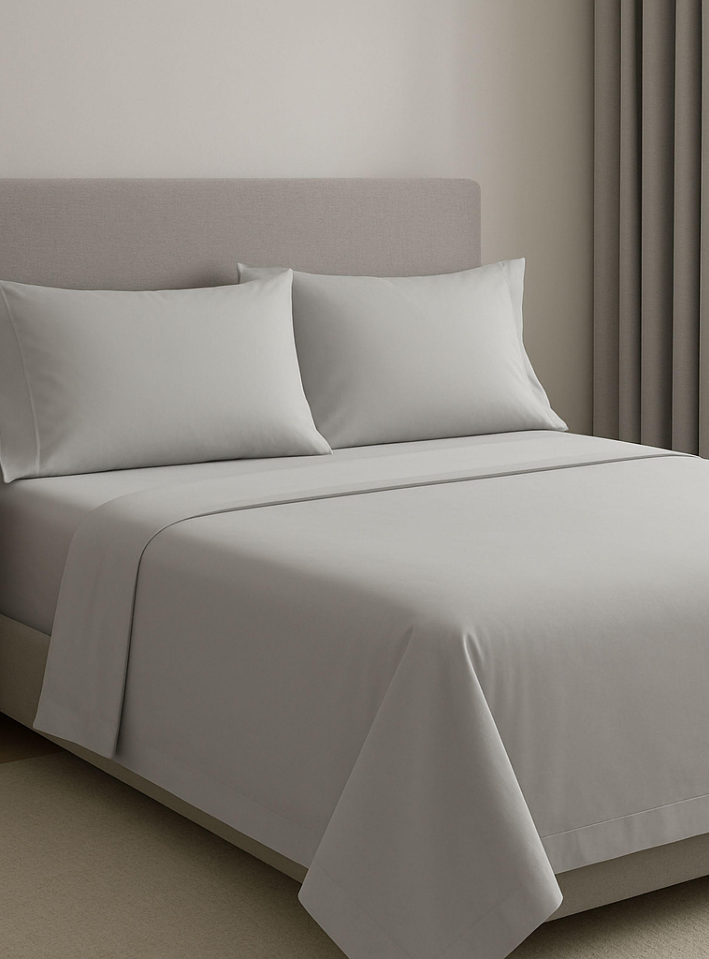 Sábanas Super King Algodón Giza Saten Egipcio 600 Hilos Gris-3
