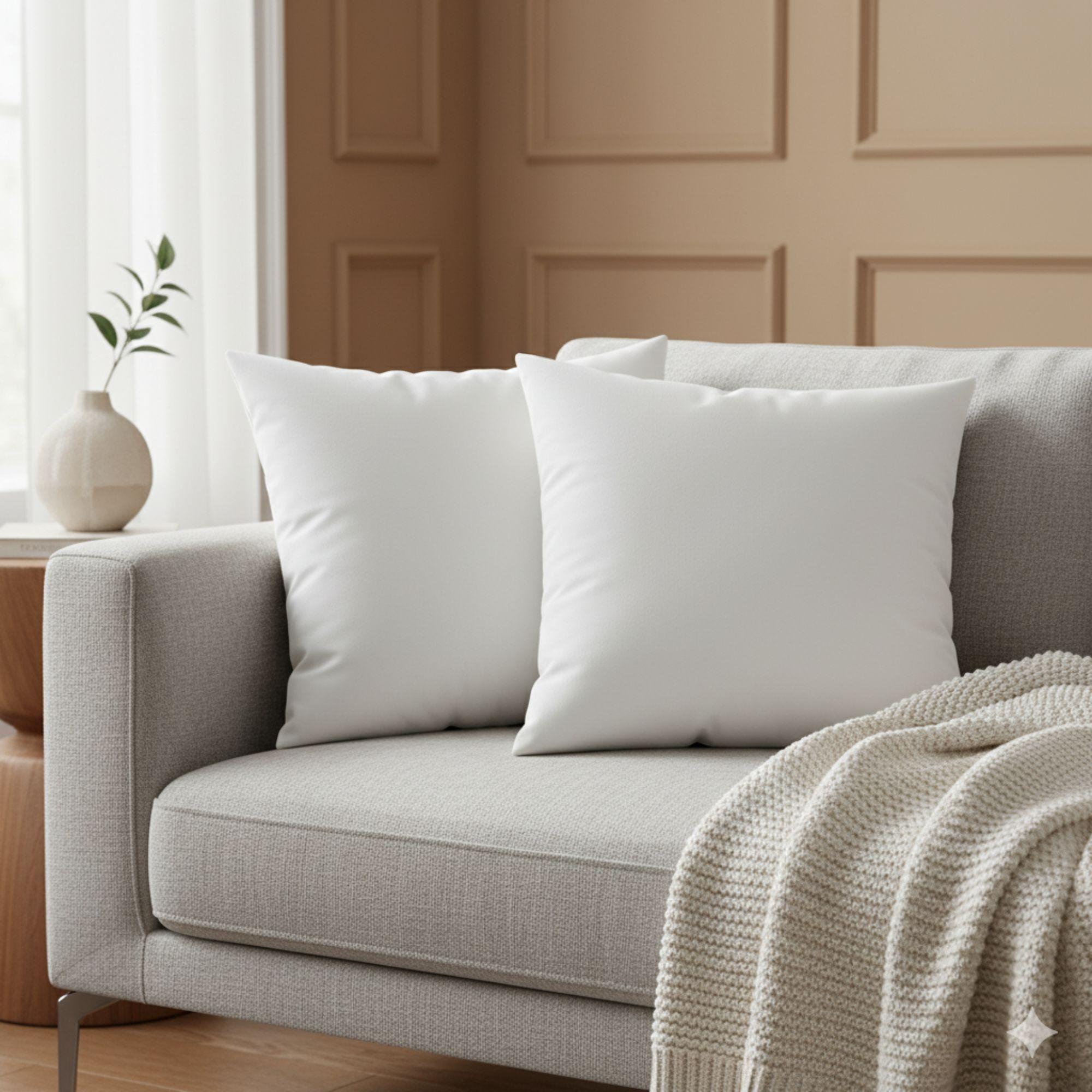 Set 2 Almohadas 350 Gr Microfibra Tela 300 Hilos Algodón Egipcio 45x45 cm Blanco-3