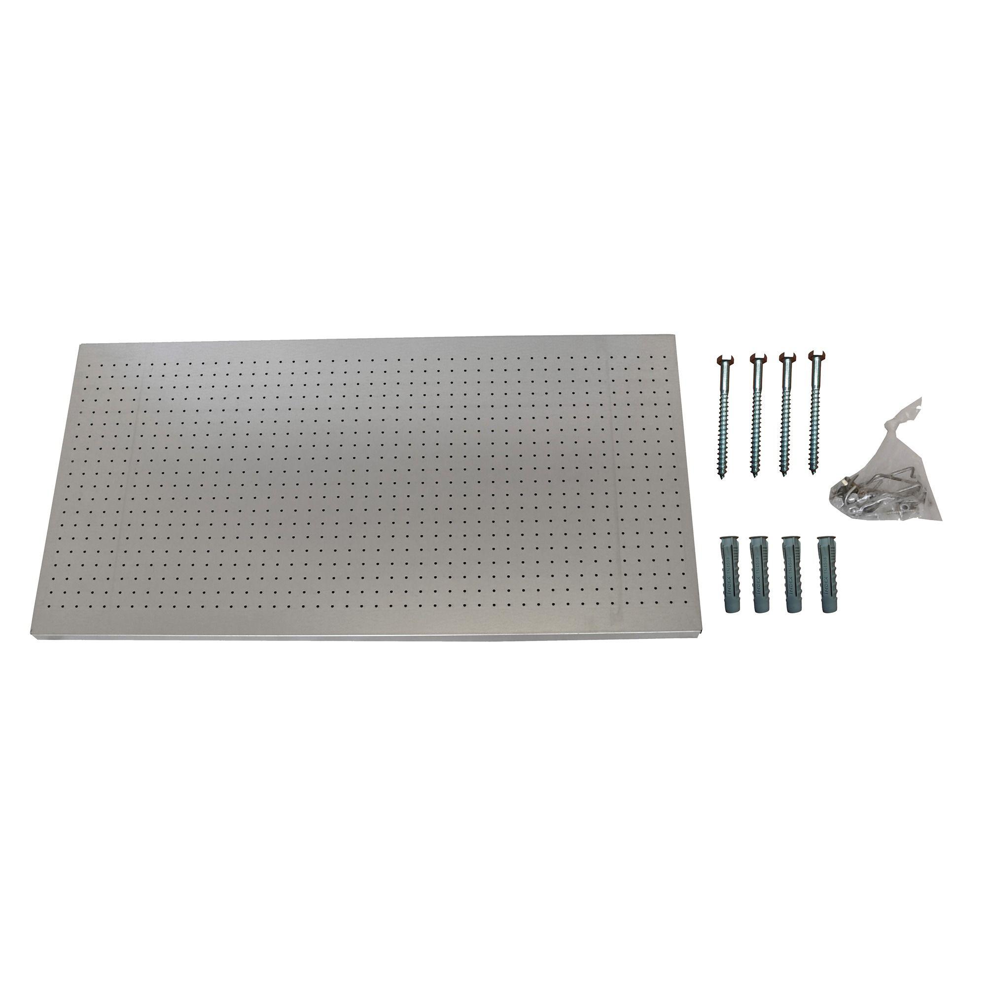 Panel Perforado PanelClik 1200x400 Gris + 8 Ganchos-0