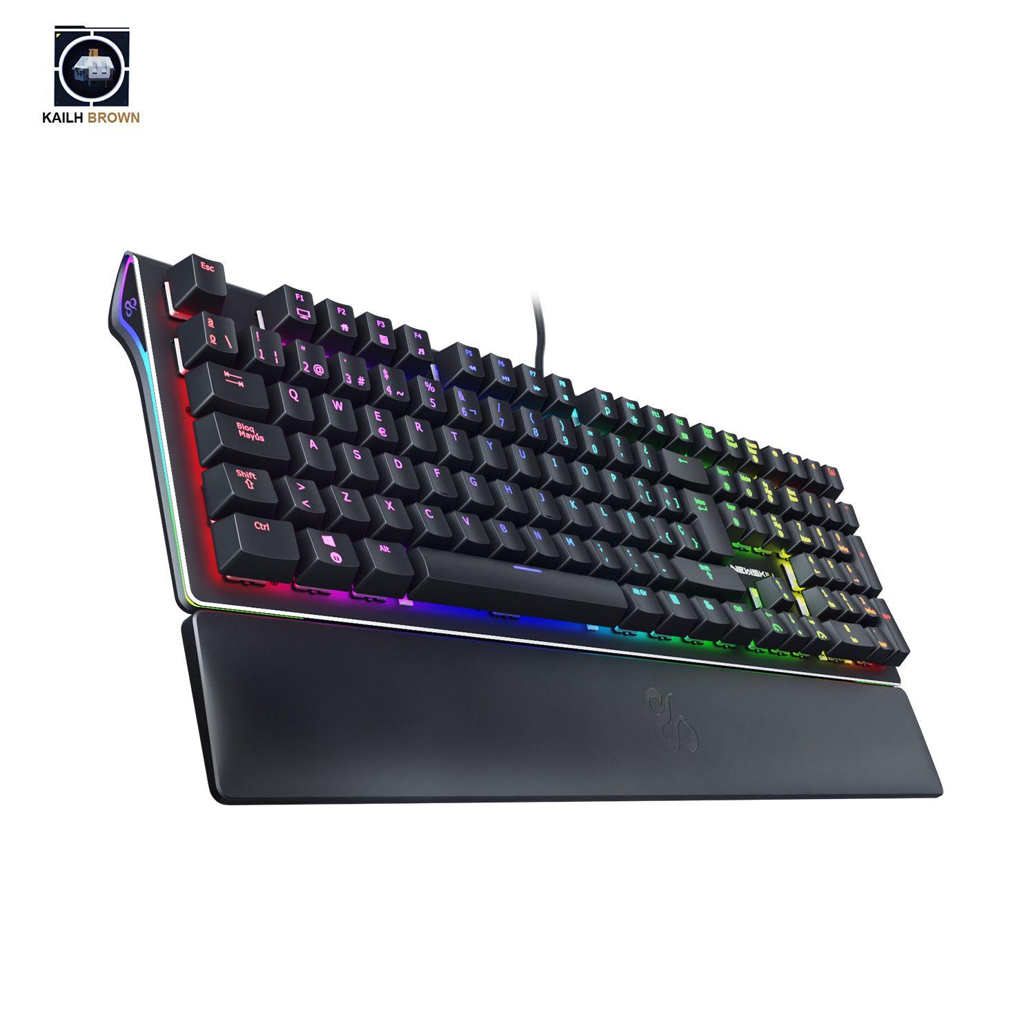 Teclado Gamer Ngro Reposamuñ Serike-RGB Switch Outemu Brown-4