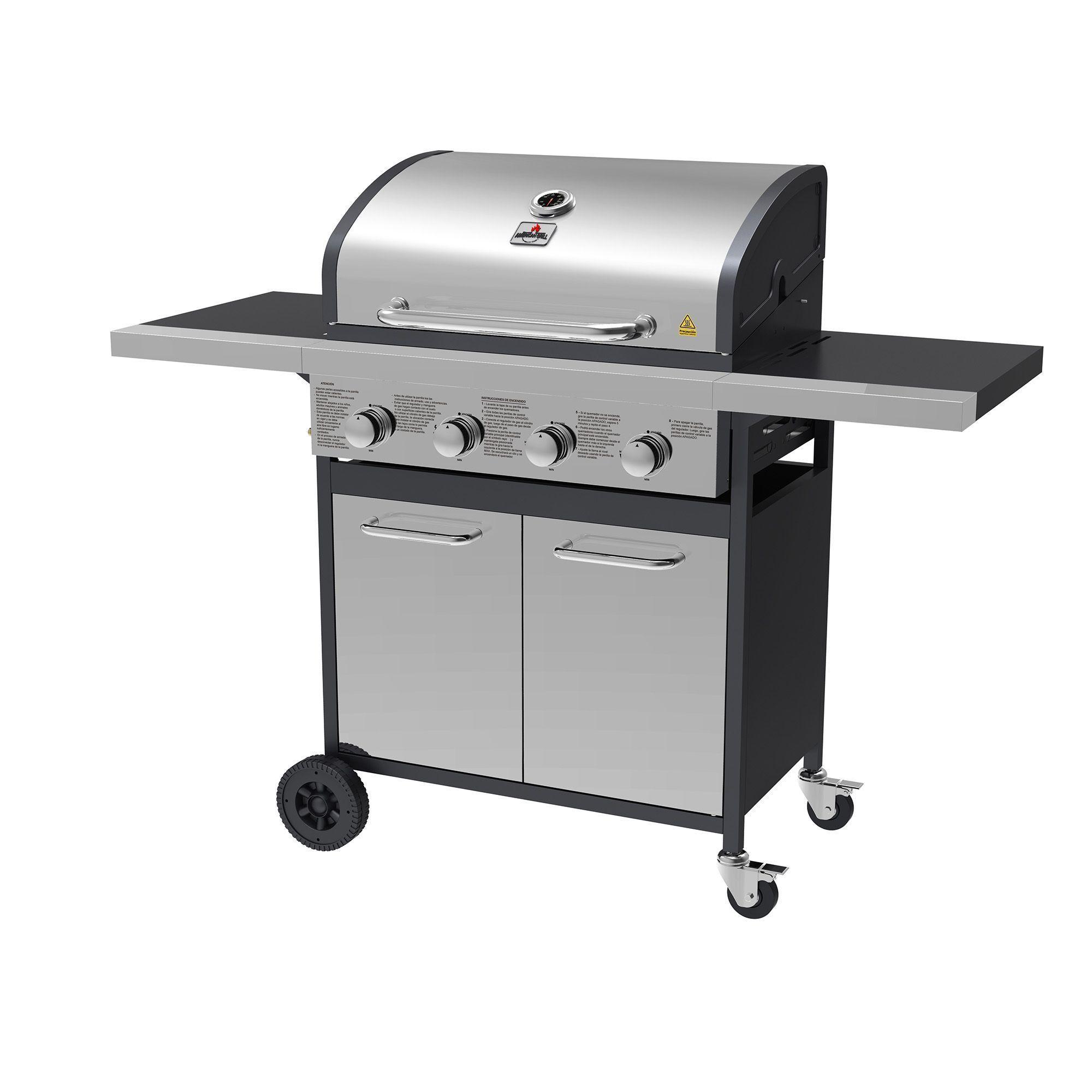 Parrilla a Gas Oregon 4 Quemadores Inox-4