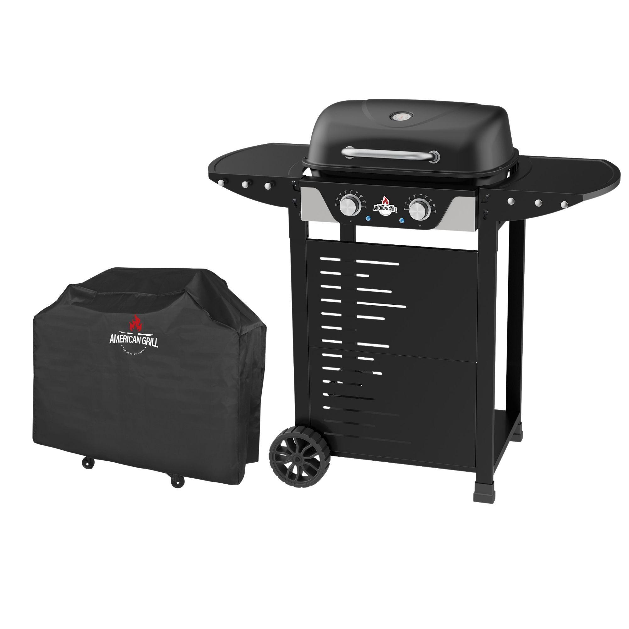 Set Parrilla Electrica 2 Quemadores Manhattan Black + Funda -0
