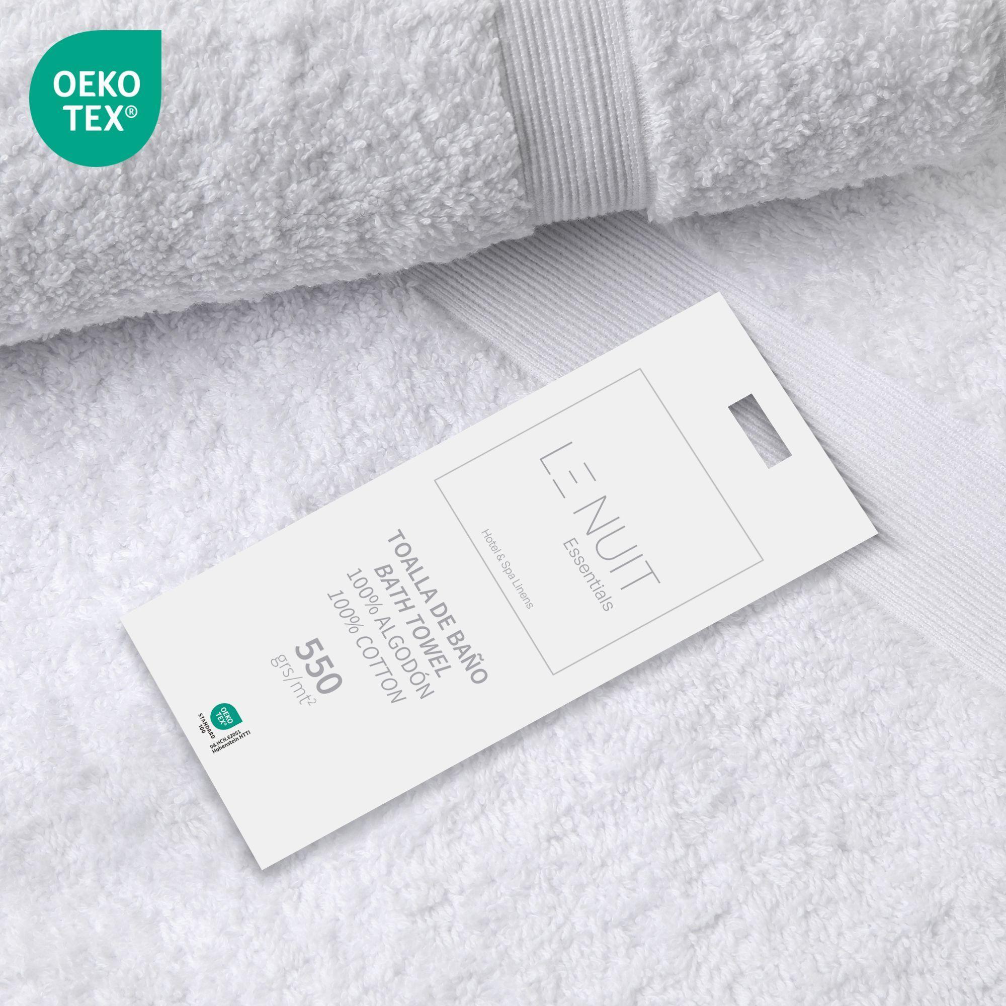 Toalla de Baño 550 grs/mt2 100% Algodón Essentials Blanca-2