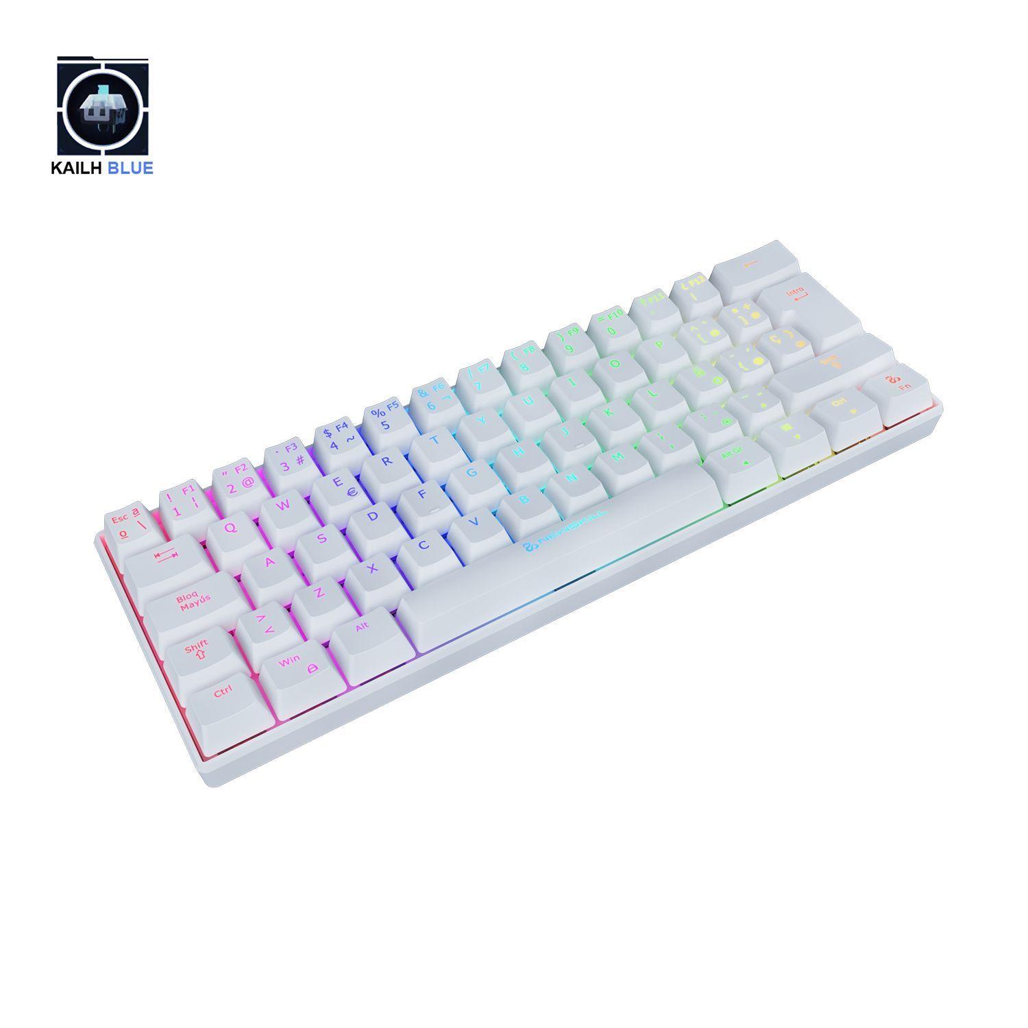 Teclado Inalambric Gamer Pyros Ivory RGB Switch Outemu Blue-2
