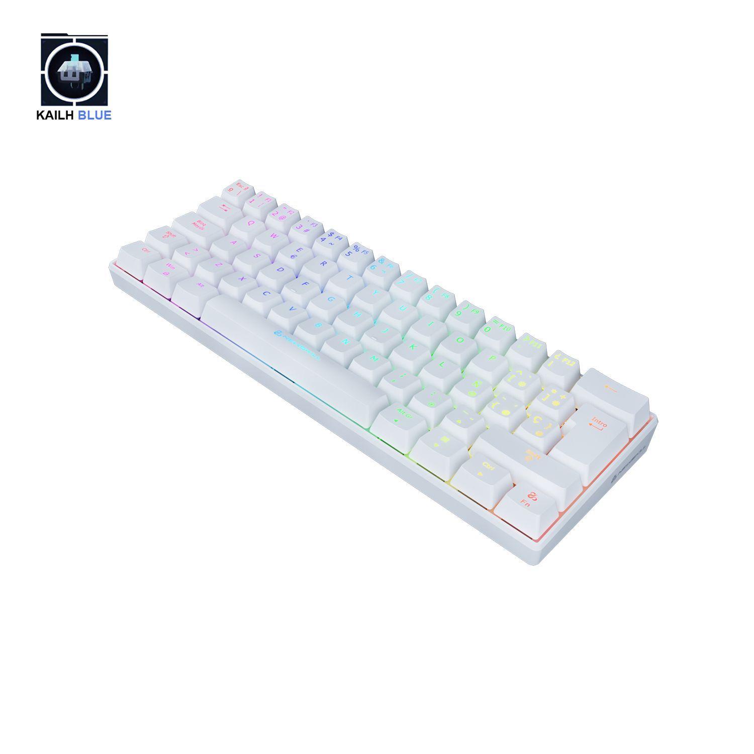 Teclado Inalambric Gamer Pyros Ivory RGB Switch Outemu Blue-3