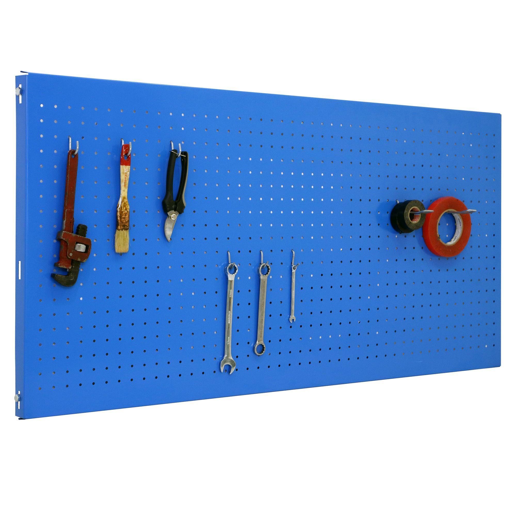 Panel Perforado PanelClik 900x600 Azul  + 8 Ganchos-2